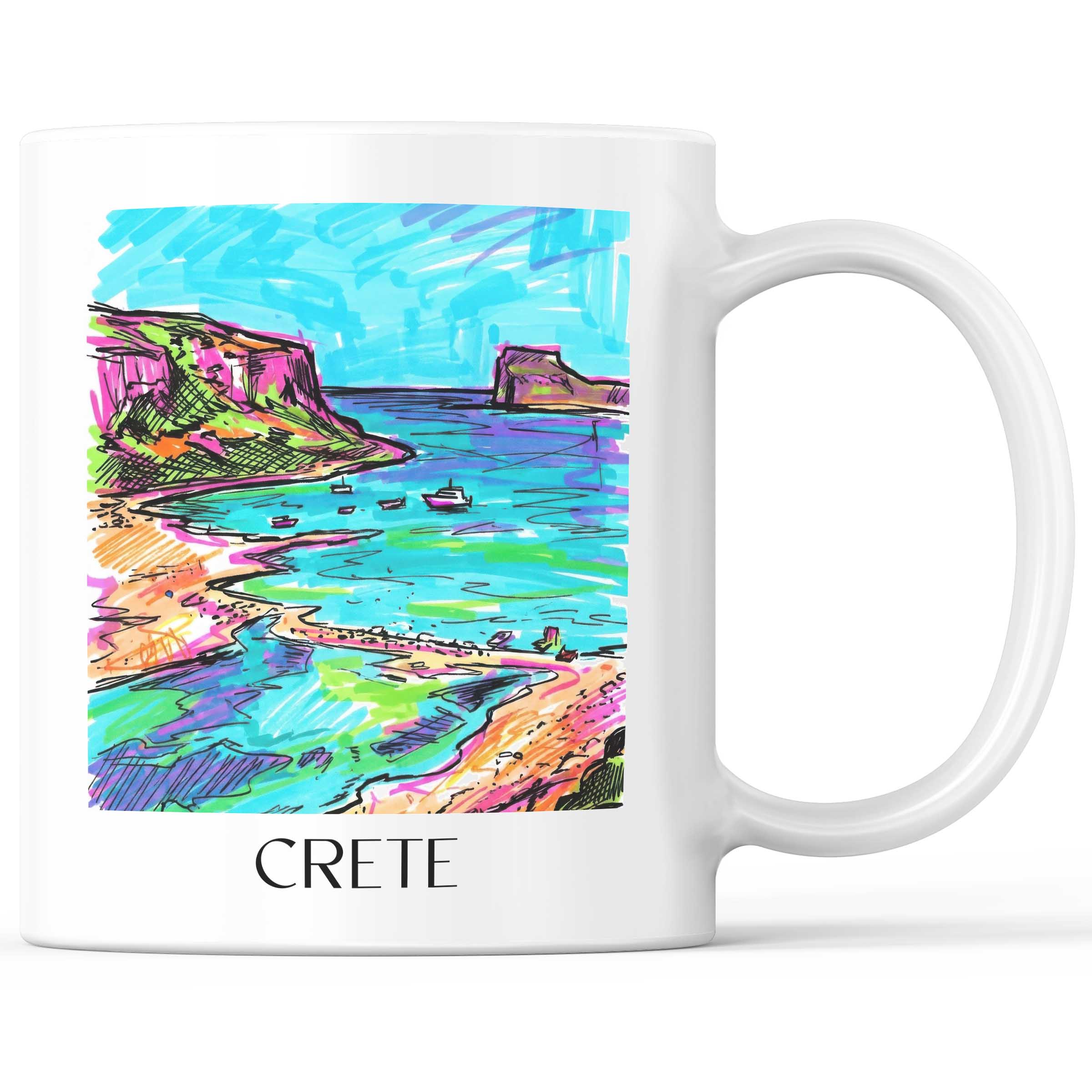 Kreta - Griechenland Becher - Kaffeetasse im Tag Graffiti Stil