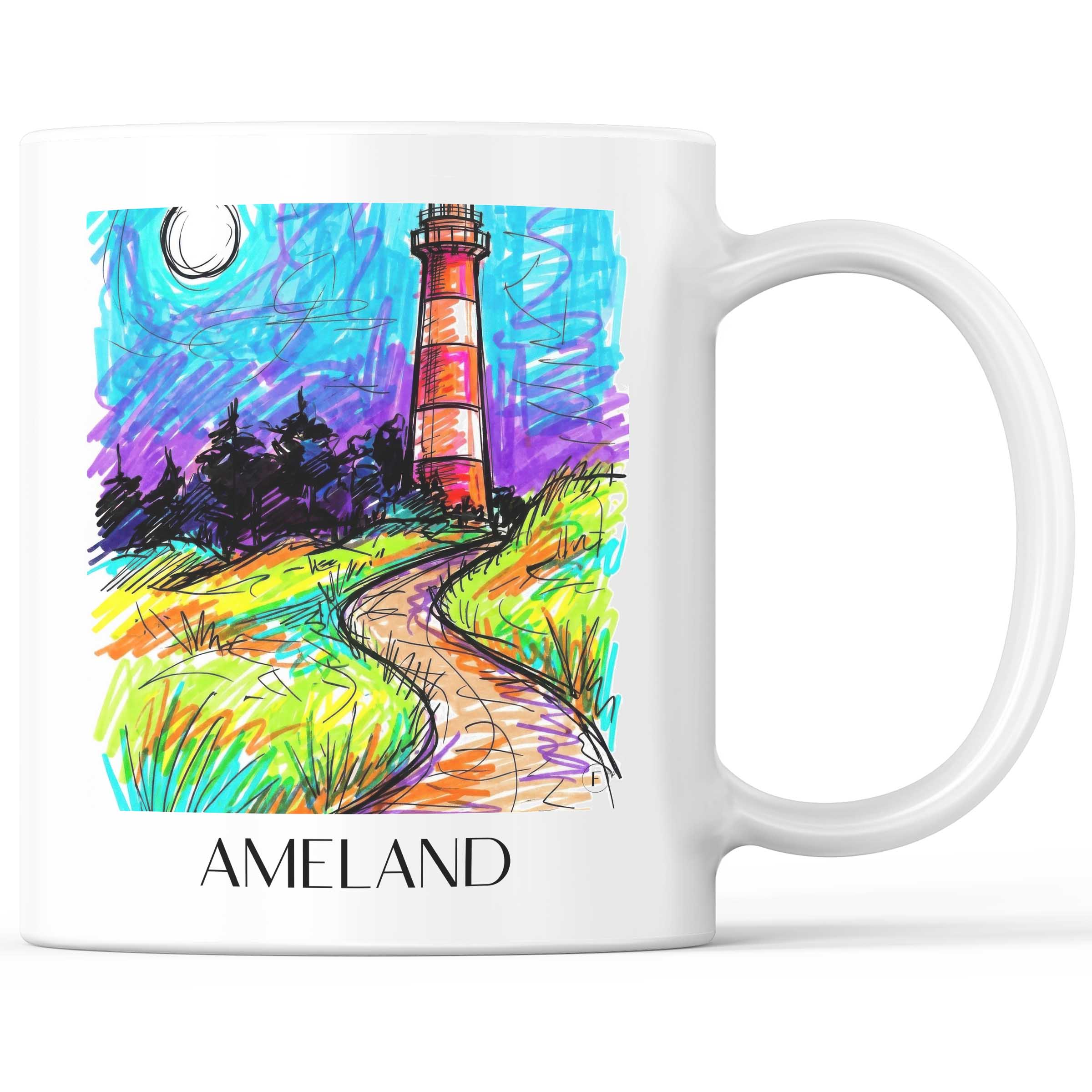 Ameland - Niederlande Becher - Kaffeetasse im Tag Graffiti Stil