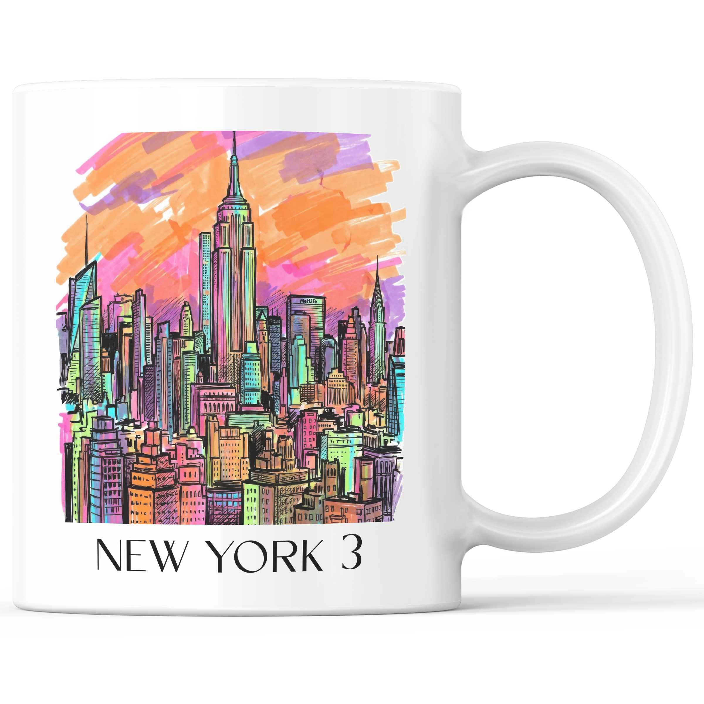 New York 3 - USA Becher - Kaffeetasse im Tag Graffiti Stil