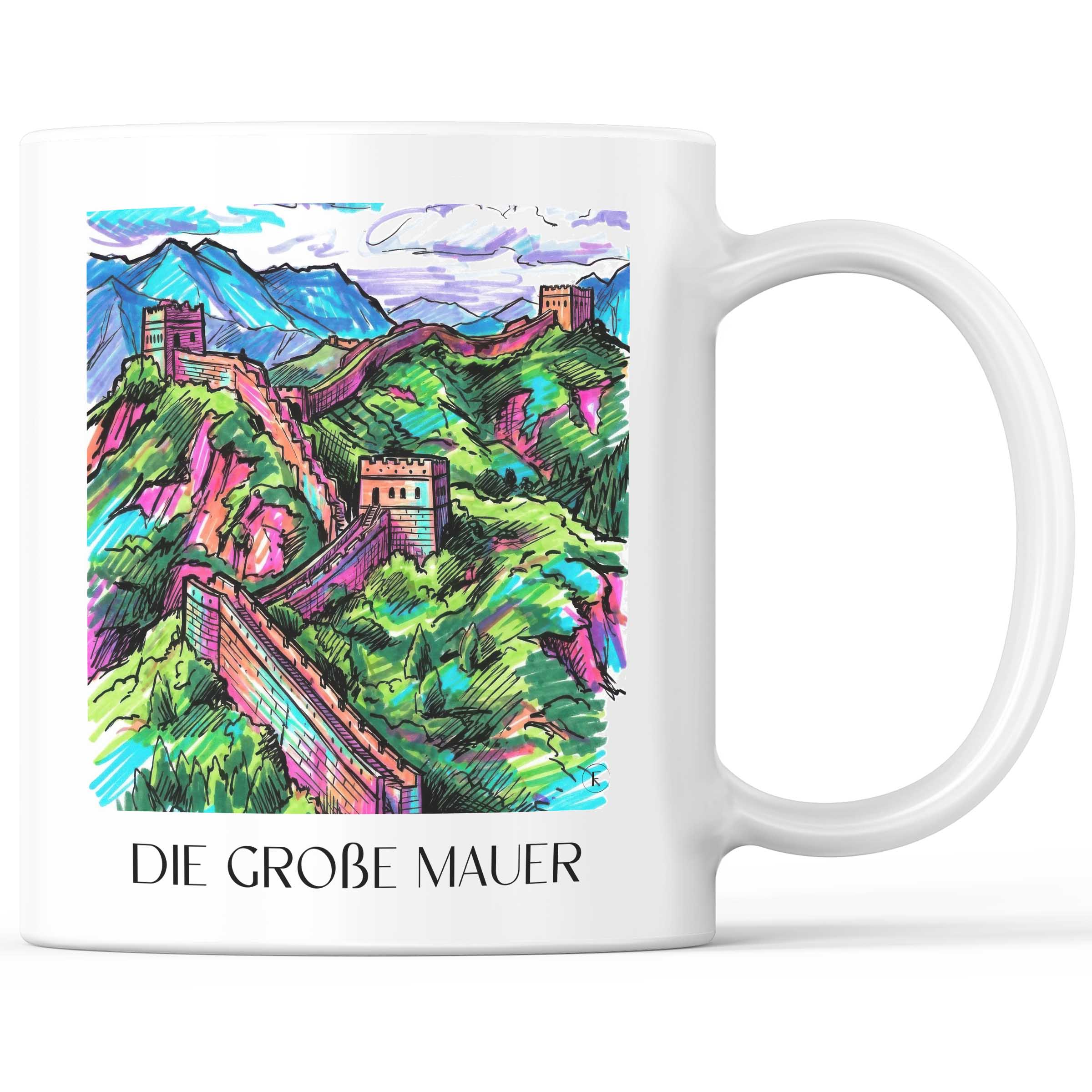 die große Mauer - China Becher - Kaffeetasse im Tag Graffiti Stil