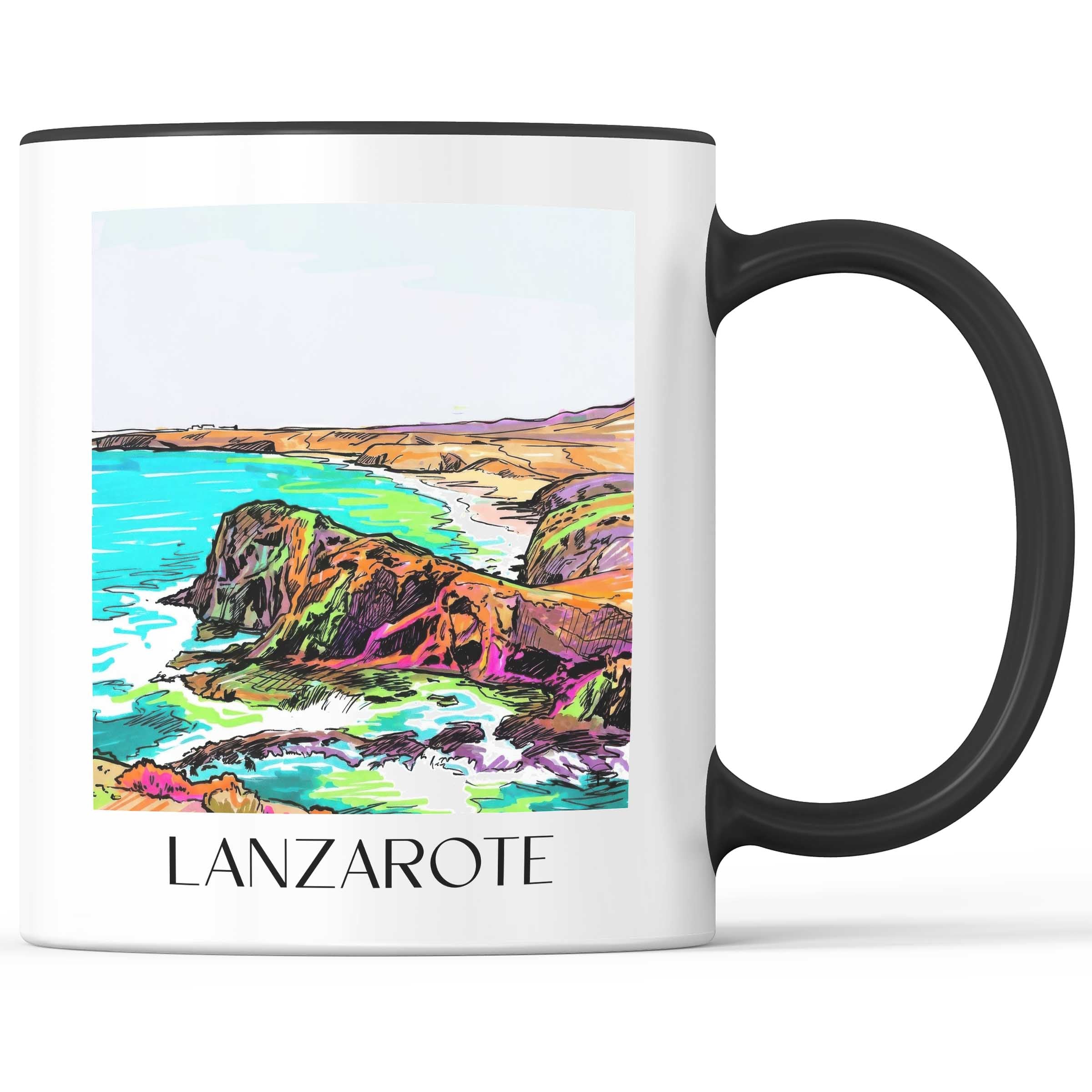 Lanzarote - Spanien Becher - Kaffeetasse im Tag Graffiti Stil