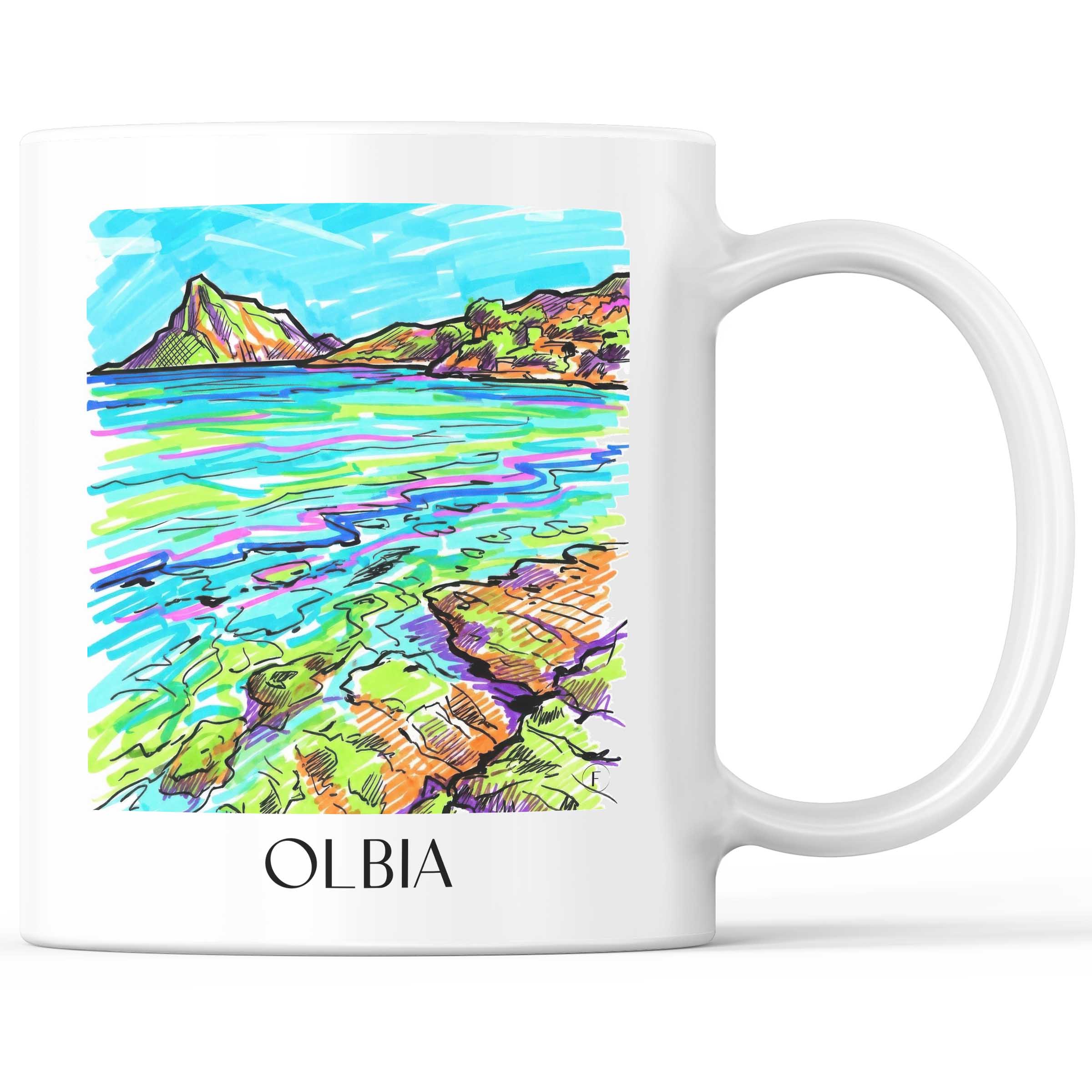 Olbia - Italien Becher - Kaffeetasse im Tag Graffiti Stil