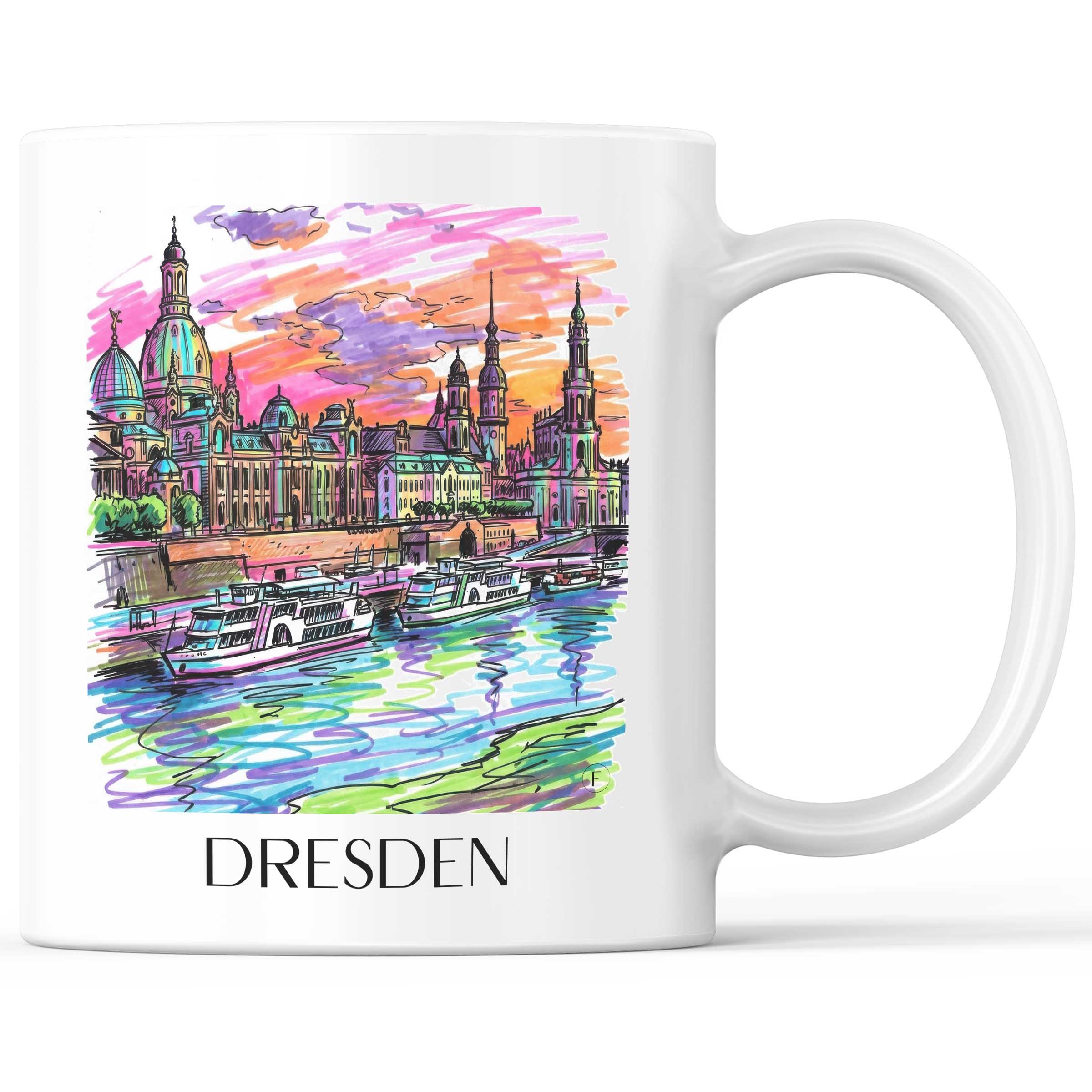 Dresden - Deutschland Becher - Kaffeetasse im Tag Graffiti Stil