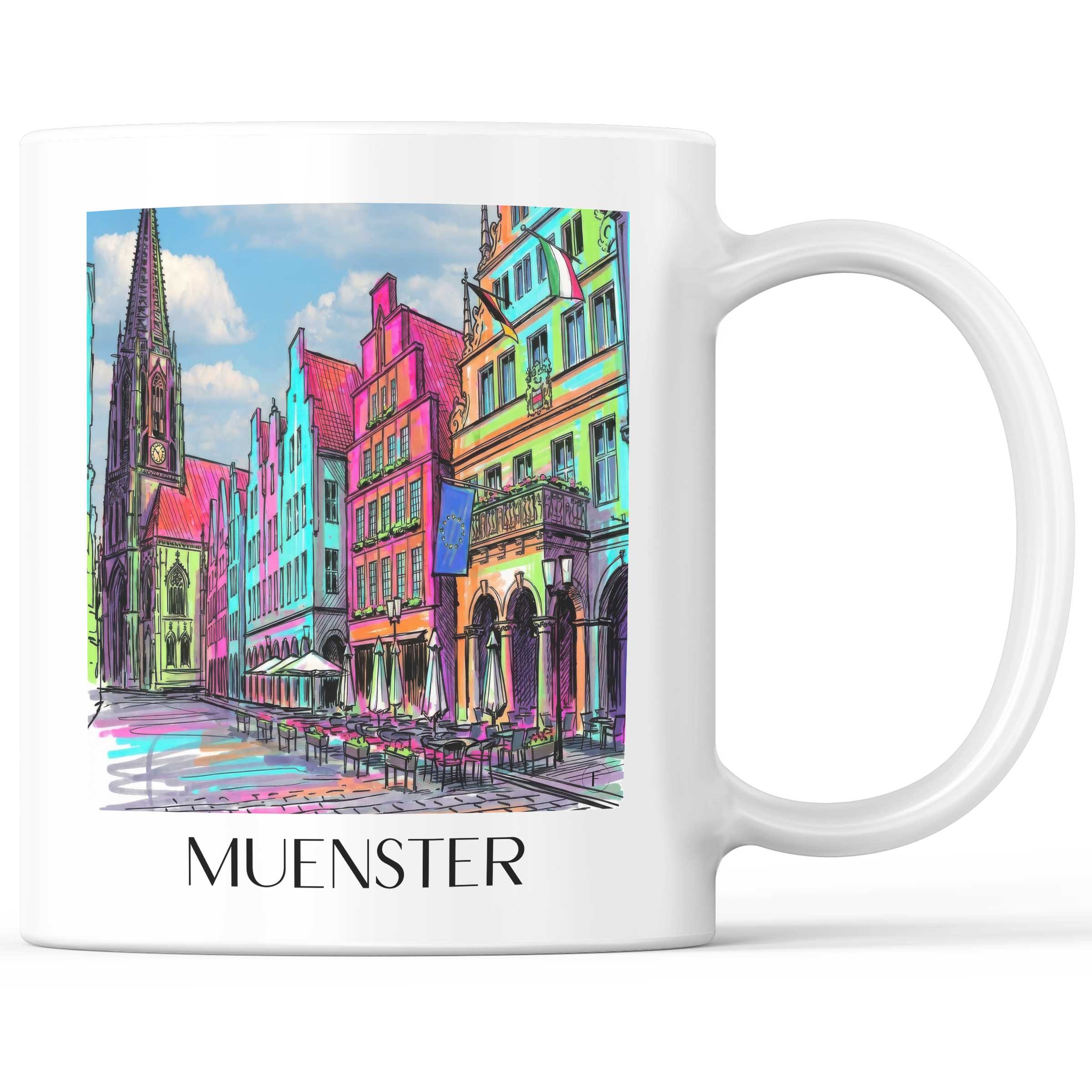 Münster - Deutschland Becher - Kaffeetasse im Tag Graffiti Stil