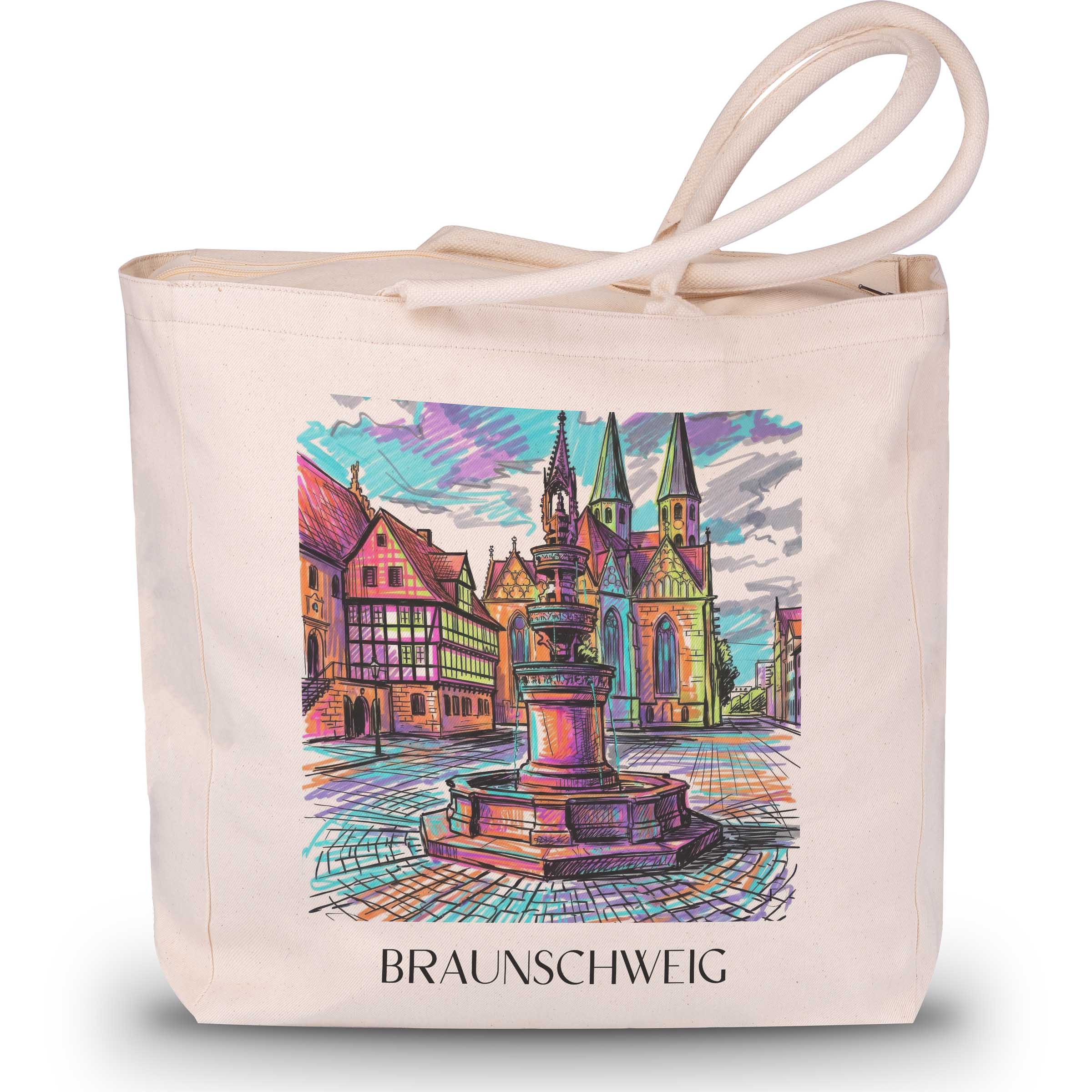 Braunschweig - Deutschland Tote Bag - Einkaufstasche im Tag Graffiti Stil
