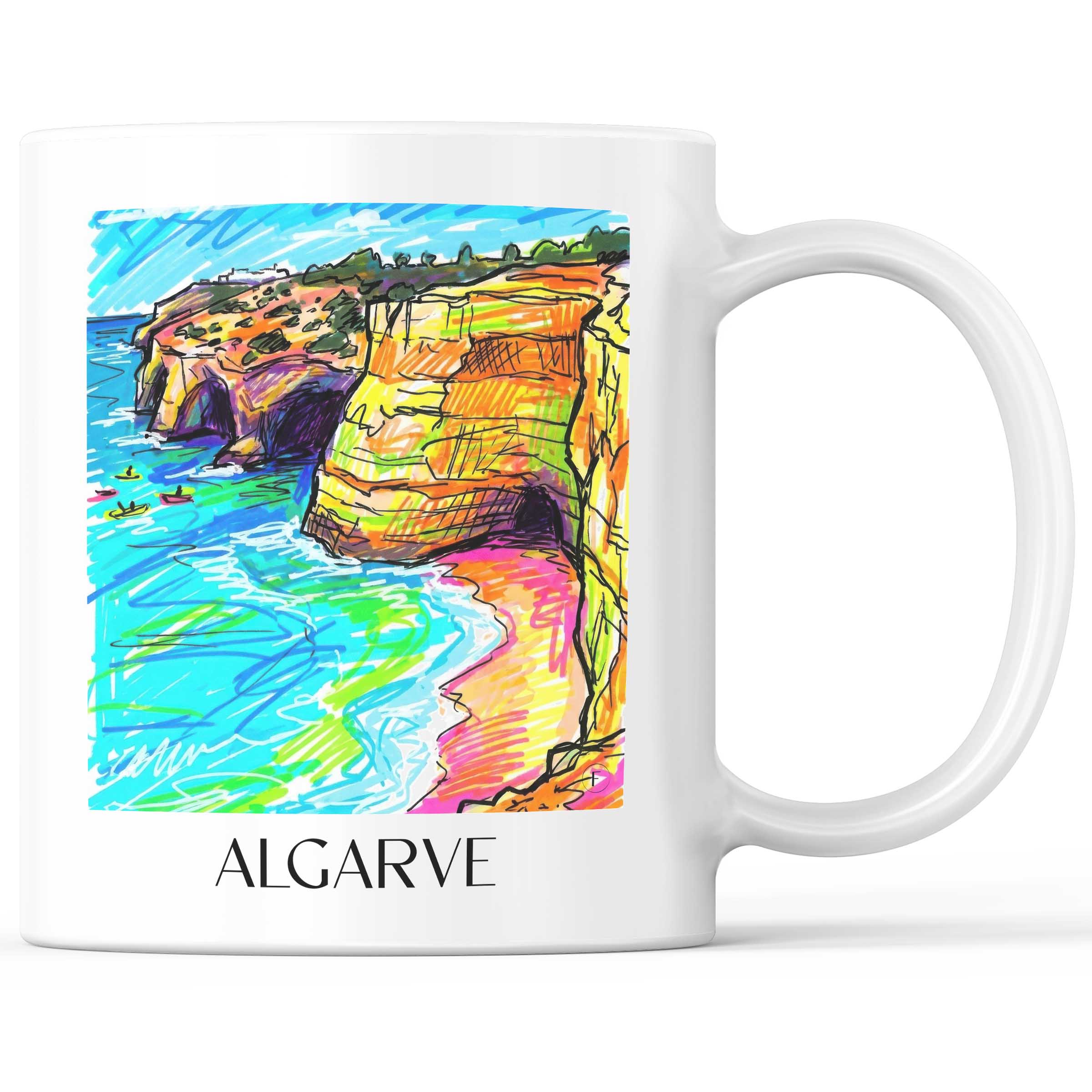 Algarve - Portugal Becher - Kaffeetasse im Tag Graffiti Stil