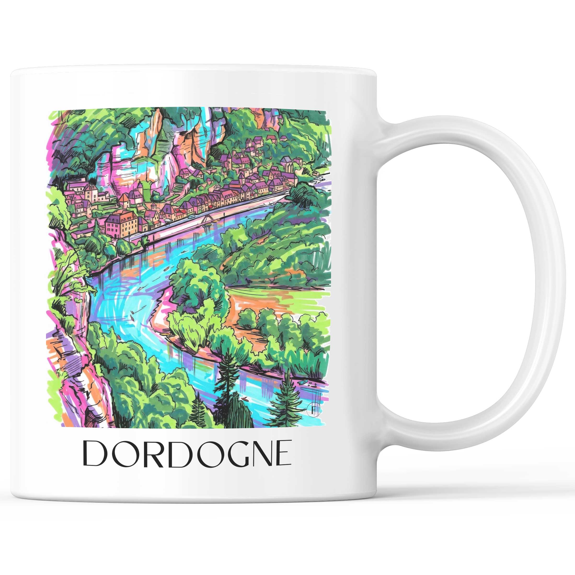 Dordogne - Frankreich Becher - Kaffeetasse im Tag Graffiti Stil