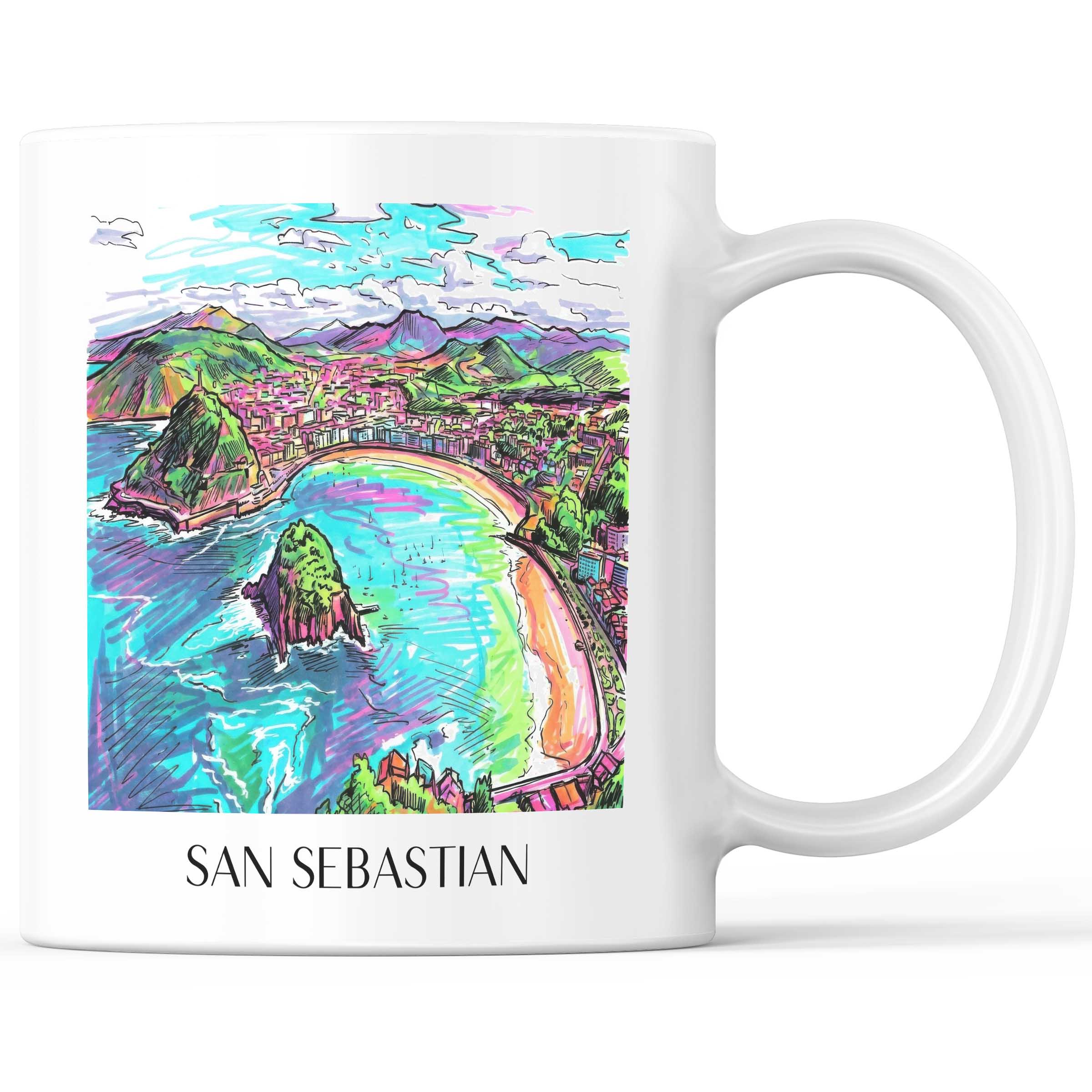 San Sebastian - Spanien Becher - Kaffeetasse im Tag Graffiti Stil