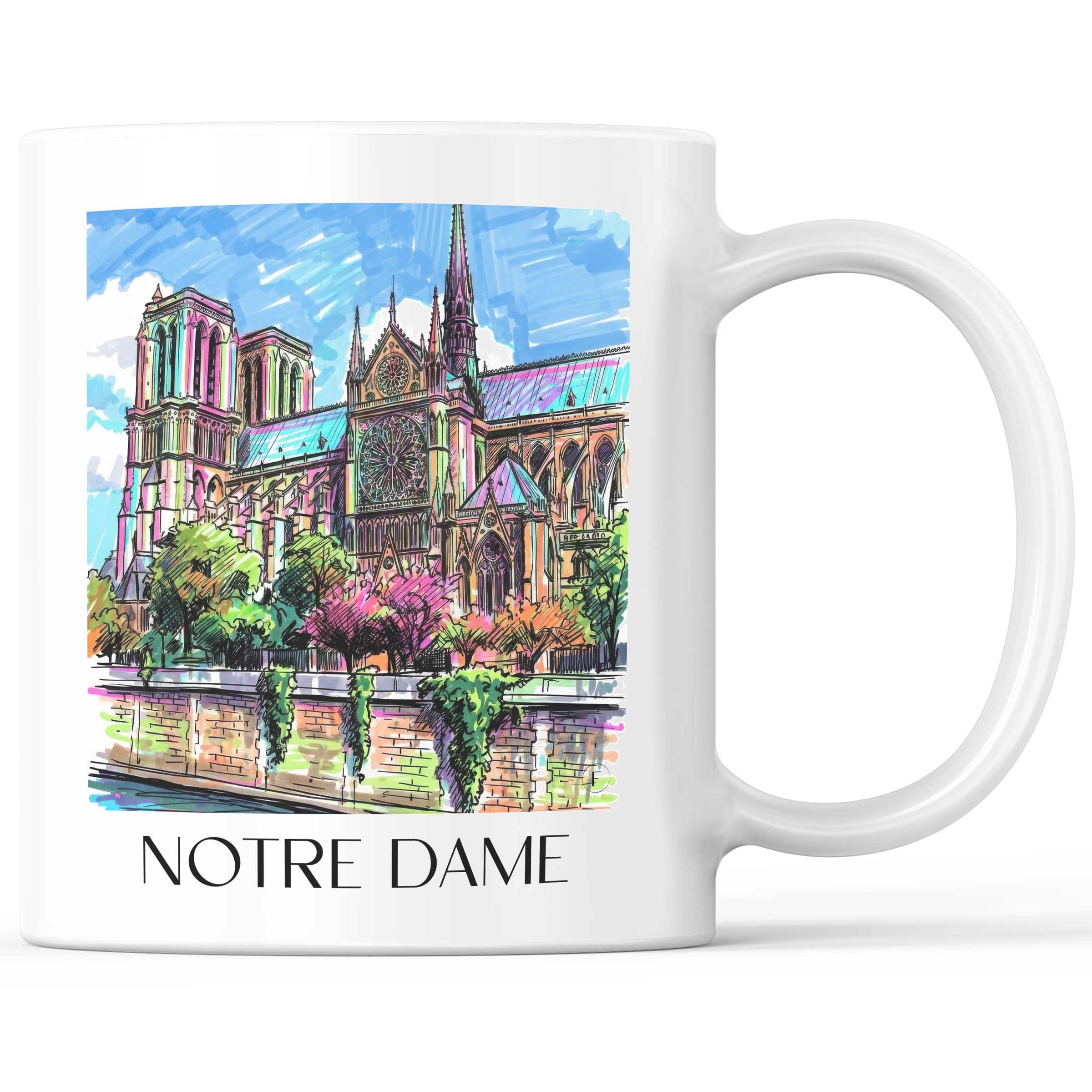 Notre Dame - Frankreich Becher - Kaffeetasse im Tag Graffiti Stil