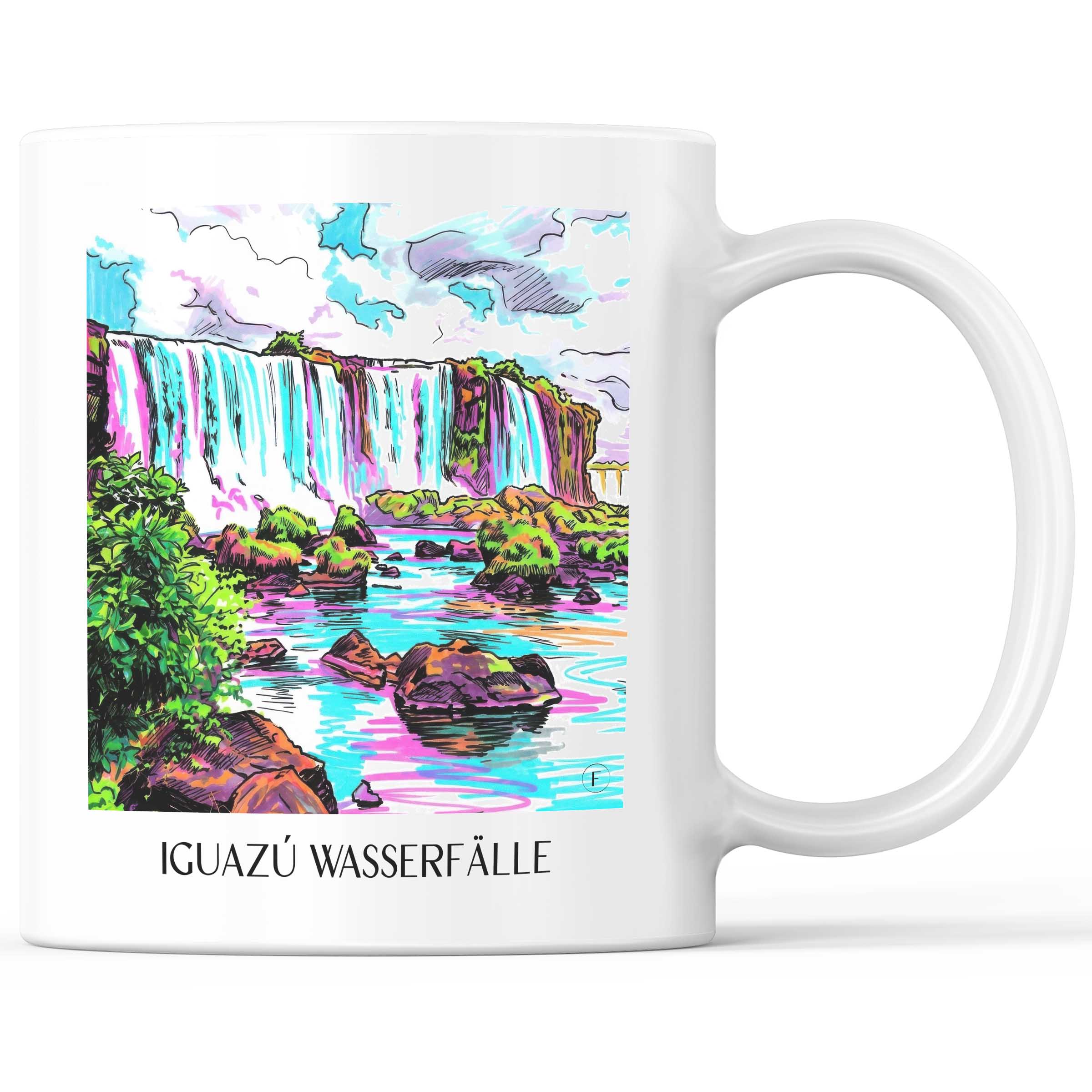 Iguazú Wasserfälle - Südamerika Becher - Kaffeetasse im Tag Graffiti Stil