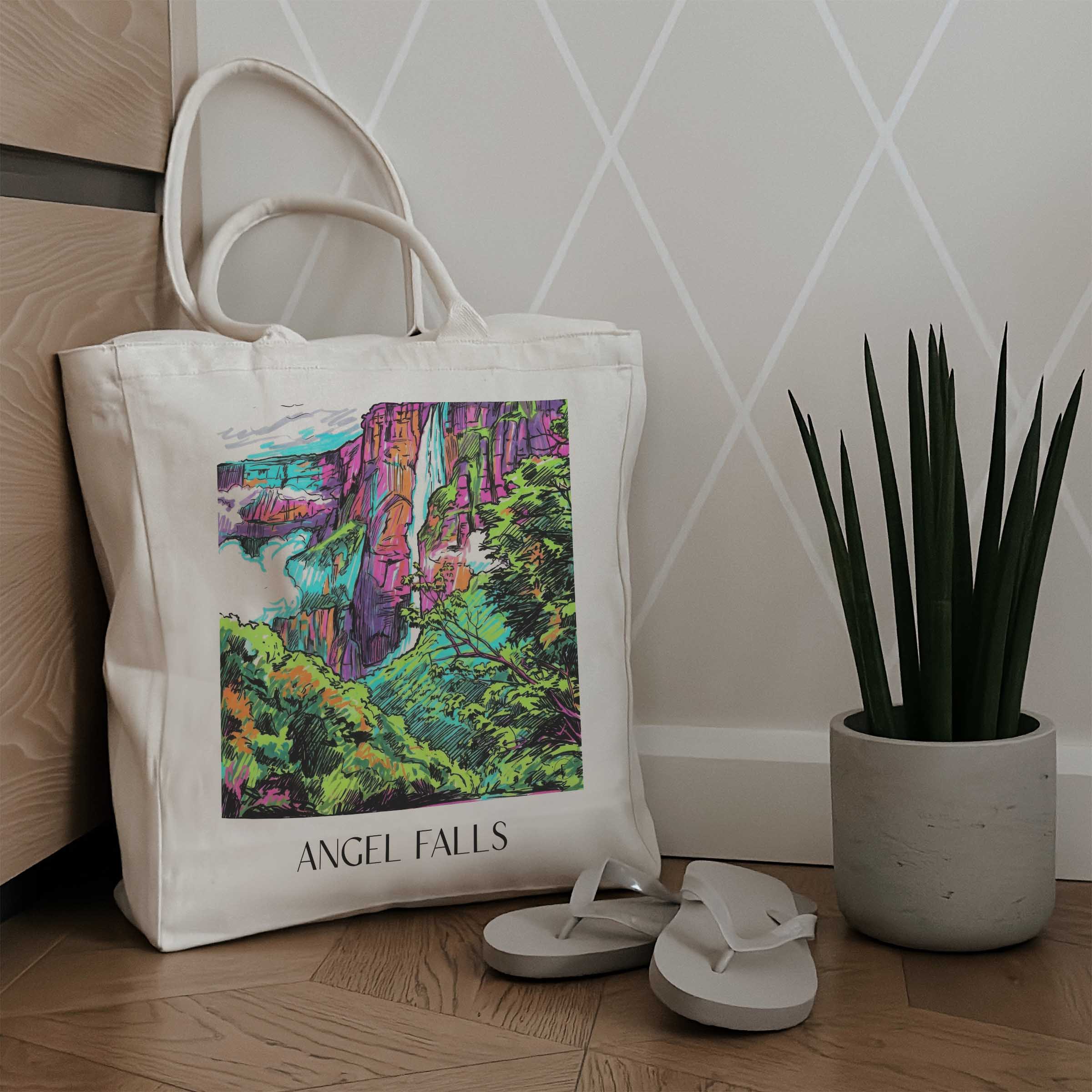 angel-falls-venezuela-einkaufstasche-graffiti