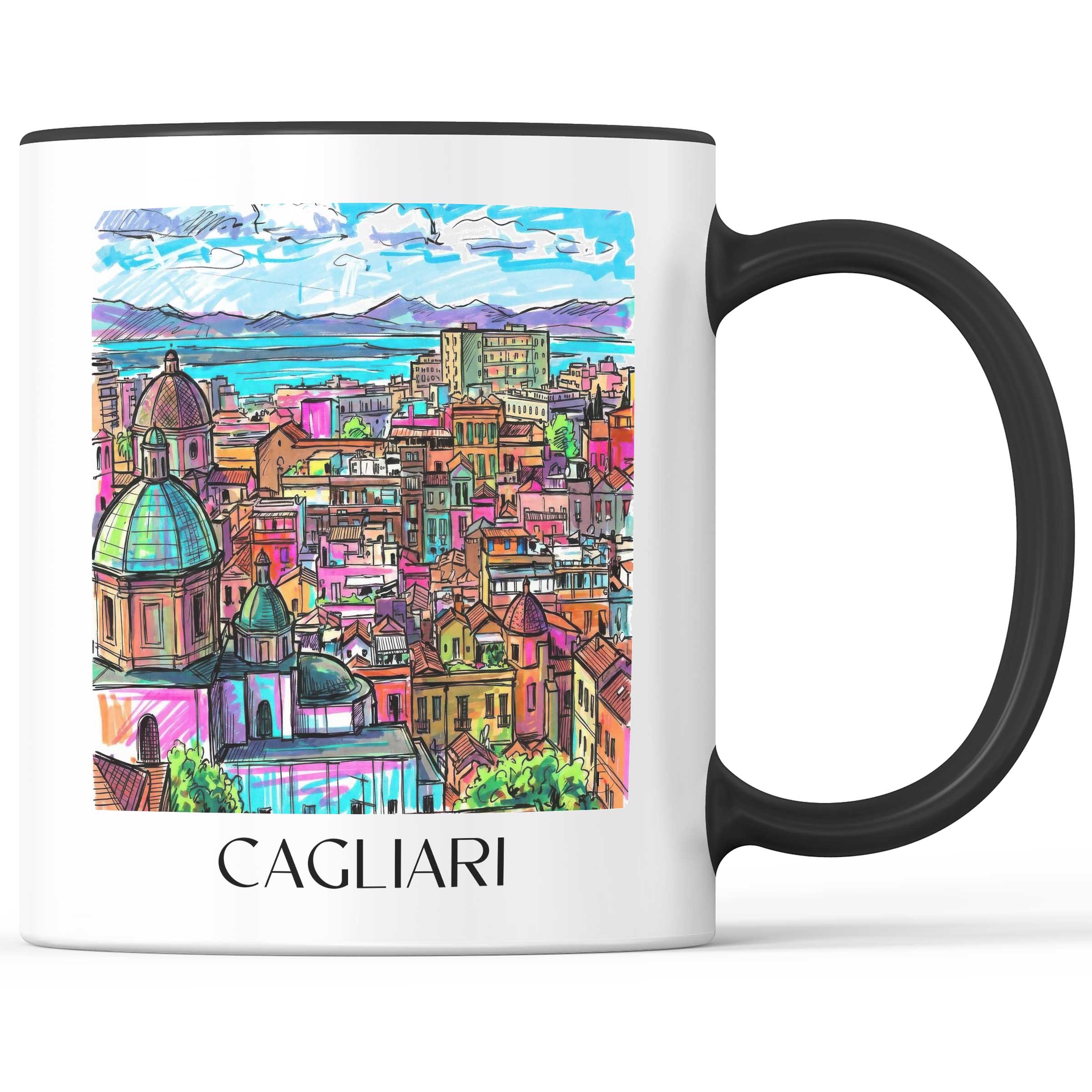 Cagliari - Italien Becher - Kaffeetasse im Tag Graffiti Stil