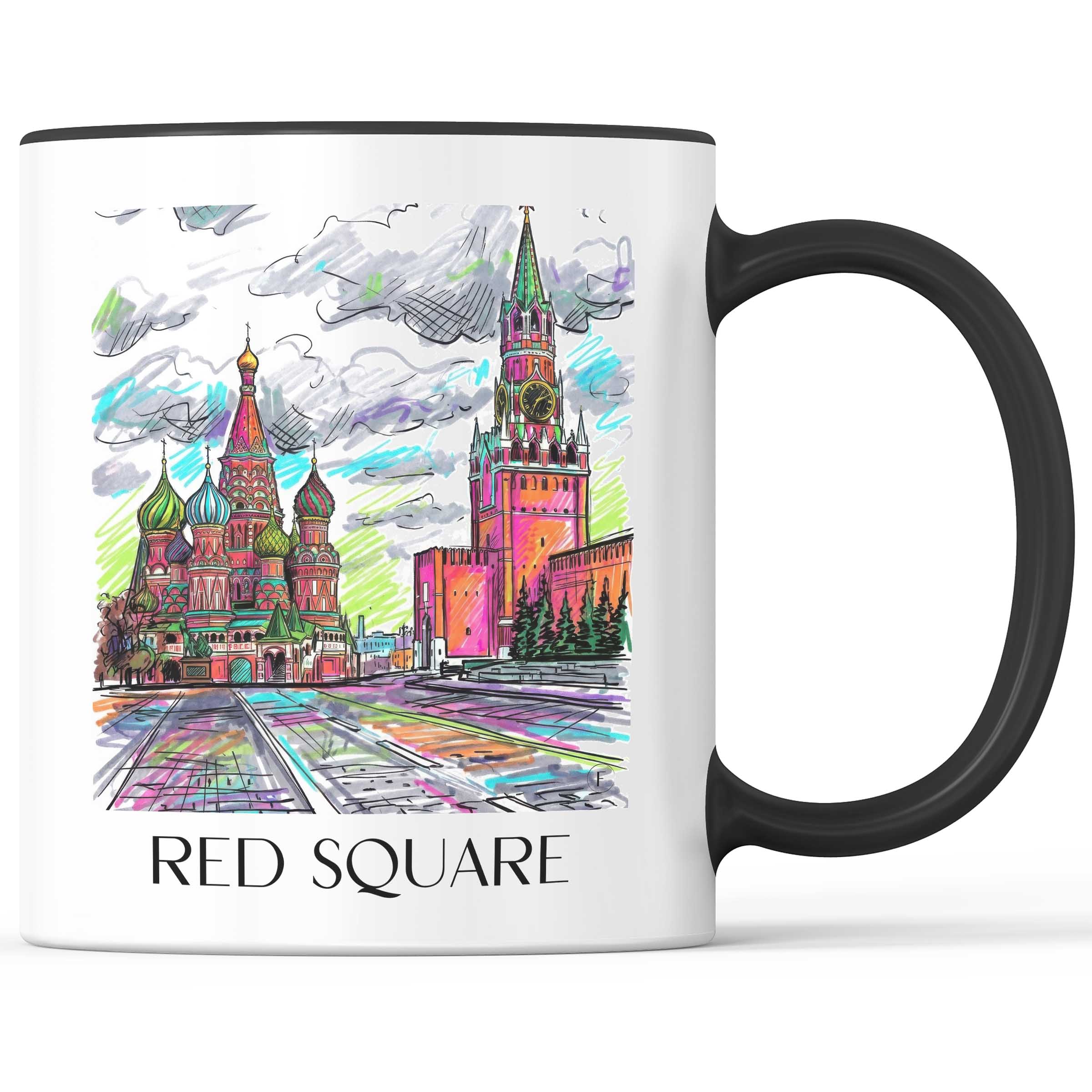 Roter Platz, Kremel - Russland Becher - Kaffeetasse im Tag Graffiti Stil