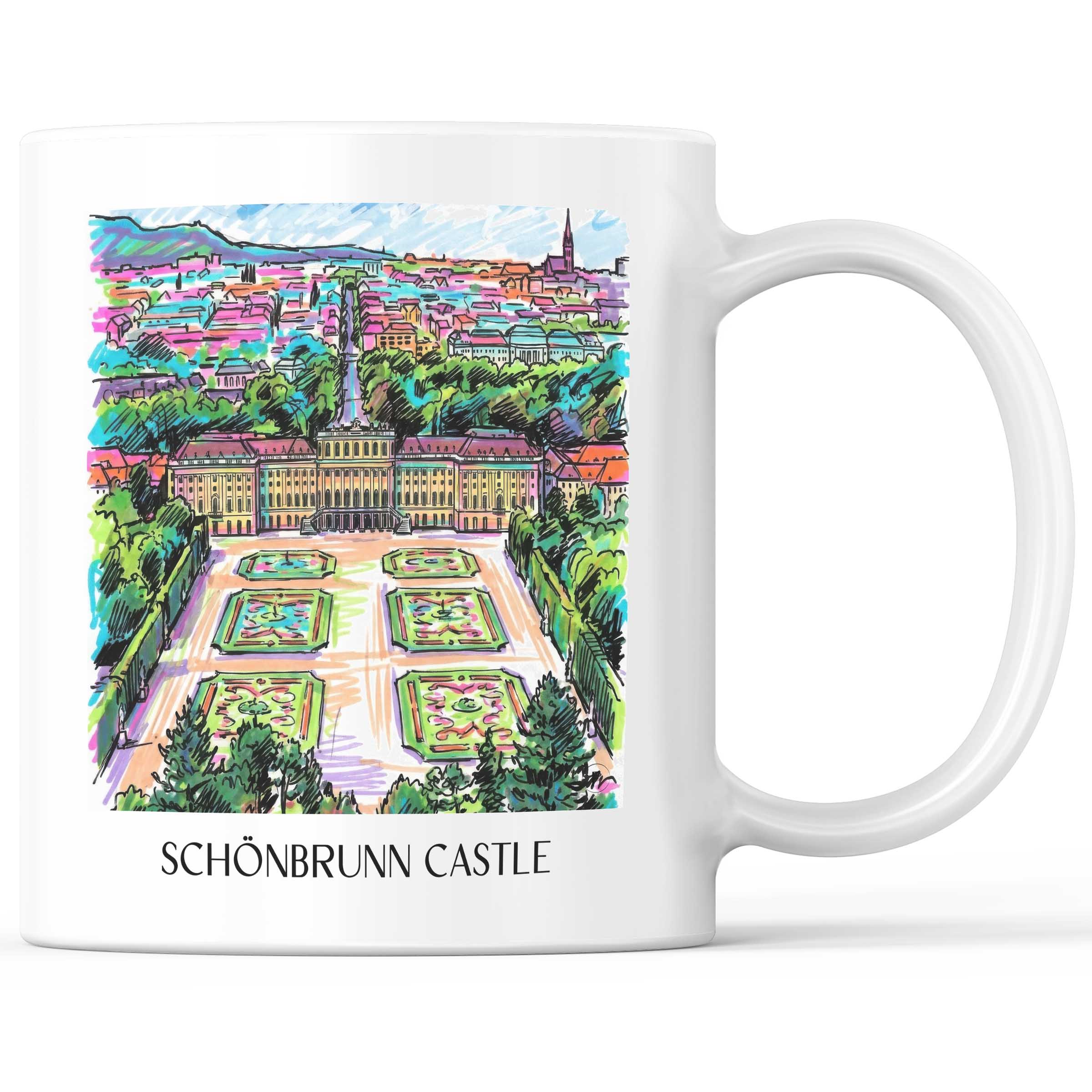 Schloss Schönbrunn Kaffeebecher - Wien - Österreich Becher - Kaffeetasse im Tag Graffiti Stil
