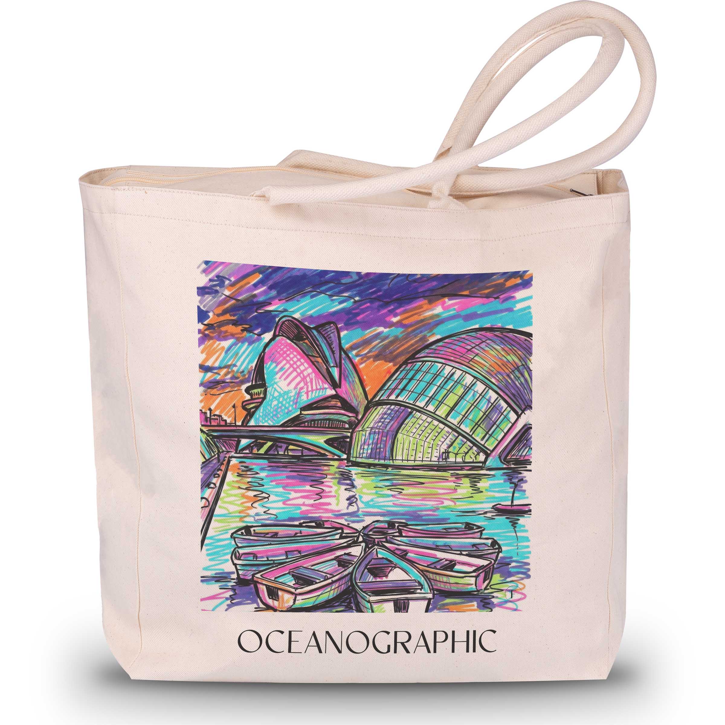 Oceanogràfic (Valencia) Shopping Tasche - Valencia - Spanien Tote Bag - Einkaufstasche im Tag Graffiti Stil