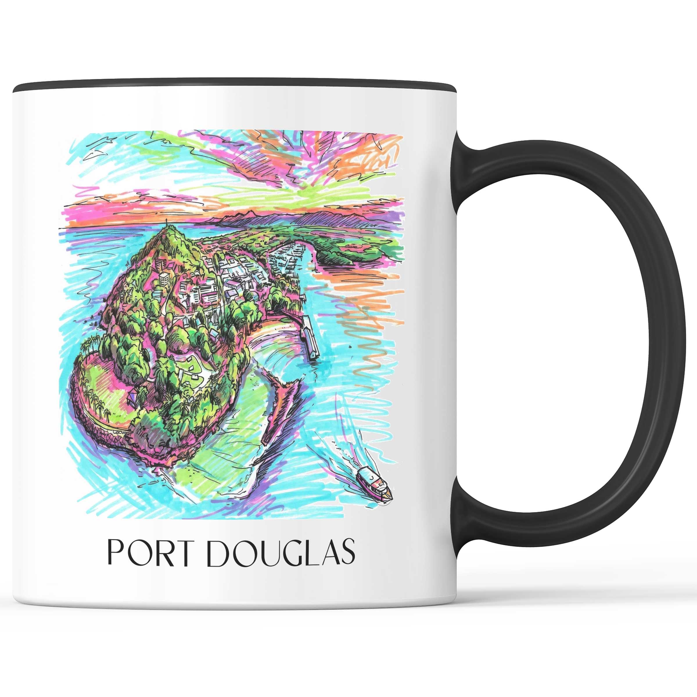 Port Douglas Kaffeebecher - Australien - Australien Becher - Kaffeetasse im Tag Graffiti Stil