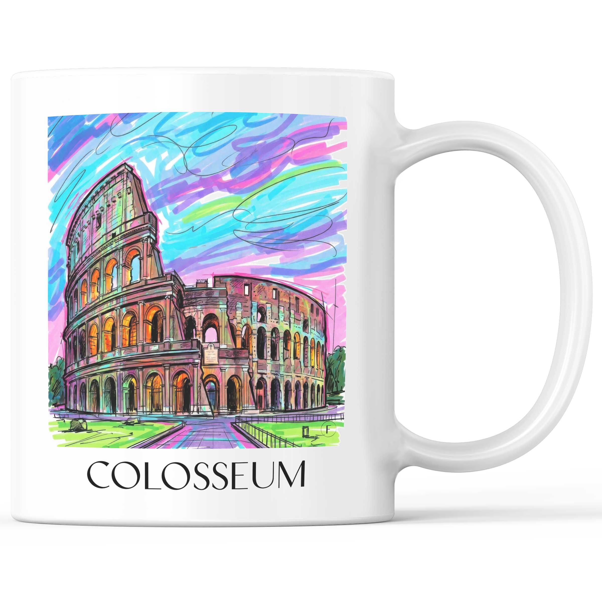 Kolosseum Kaffeebecher - Rom - Italien Becher - Kaffeetasse im Tag Graffiti Stil