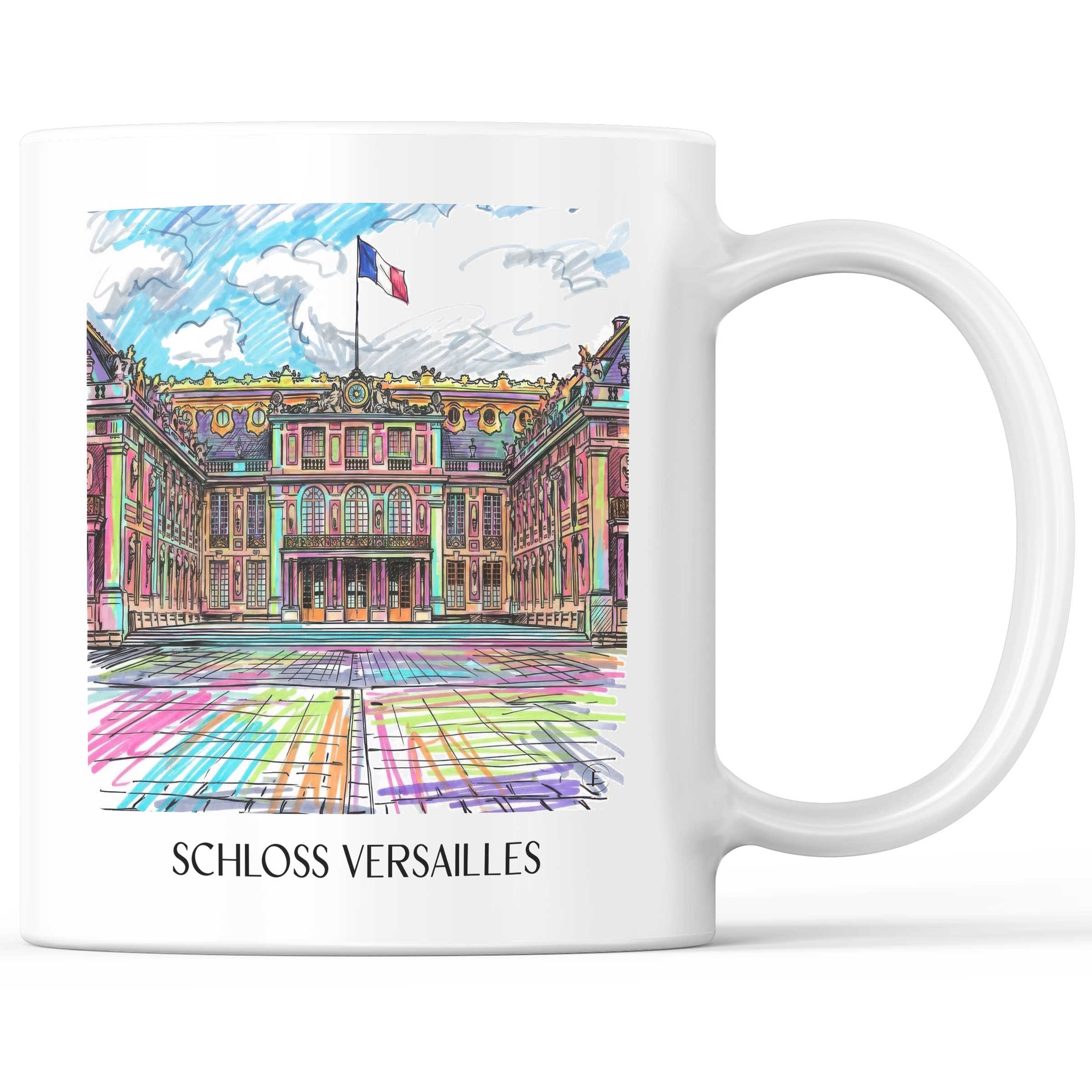 Schloss Versailles Kaffeebecher - Frankreich - Frankreich Becher - Kaffeetasse im Tag Graffiti Stil