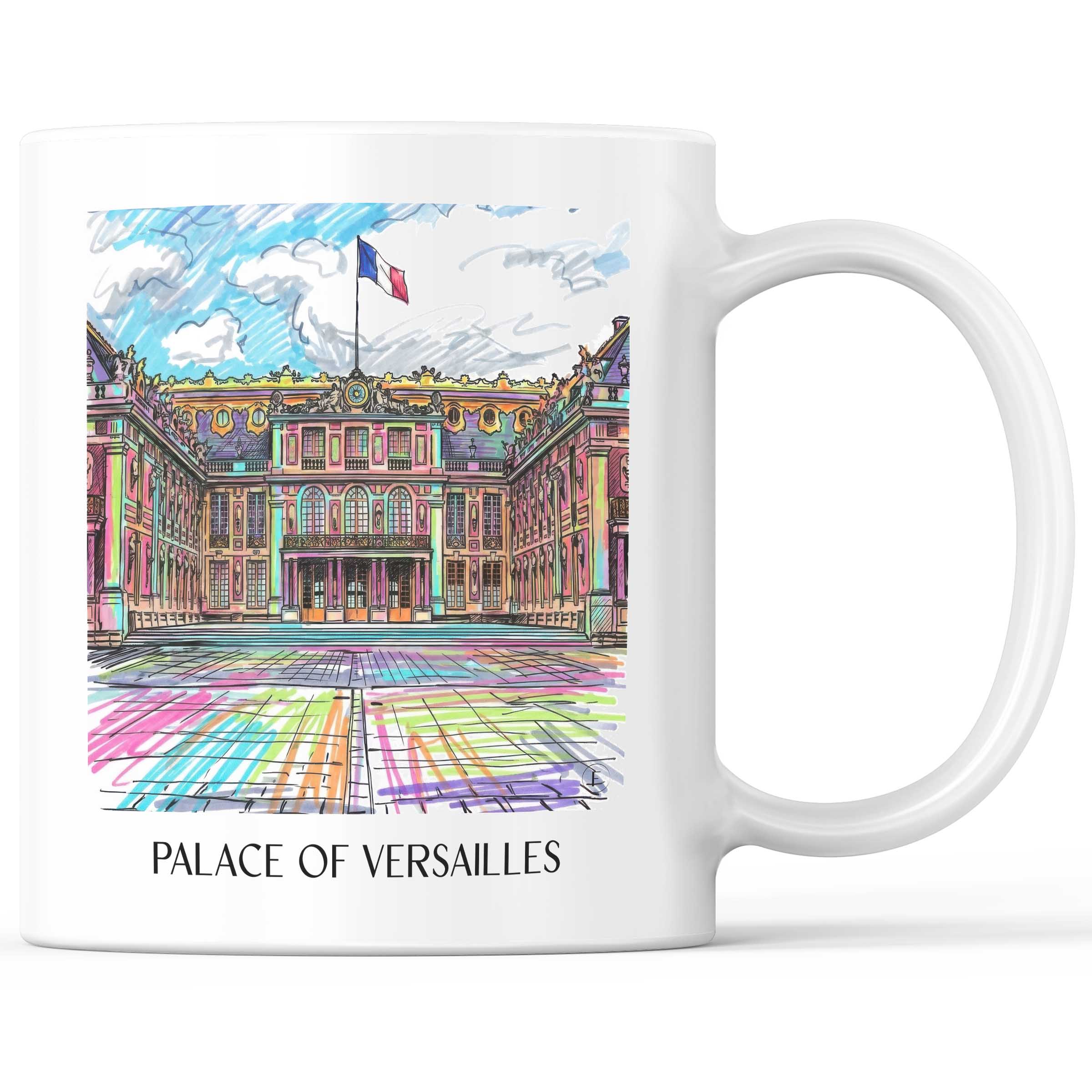 Schloss Versailles Kaffeebecher - Frankreich - Frankreich Becher - Kaffeetasse im Tag Graffiti Stil