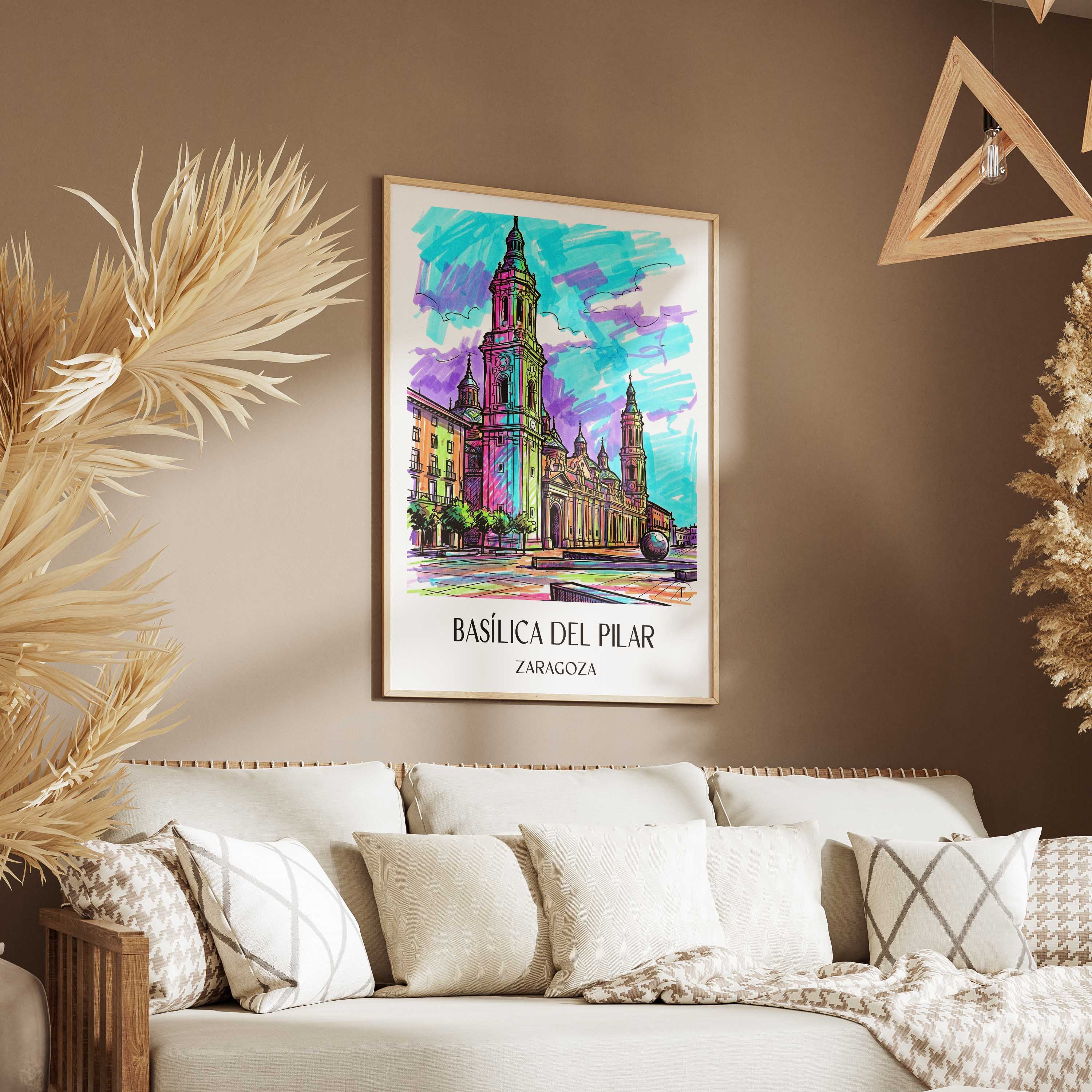 basílica-del-pilar-zaragoza-spanien-poster-graffiti