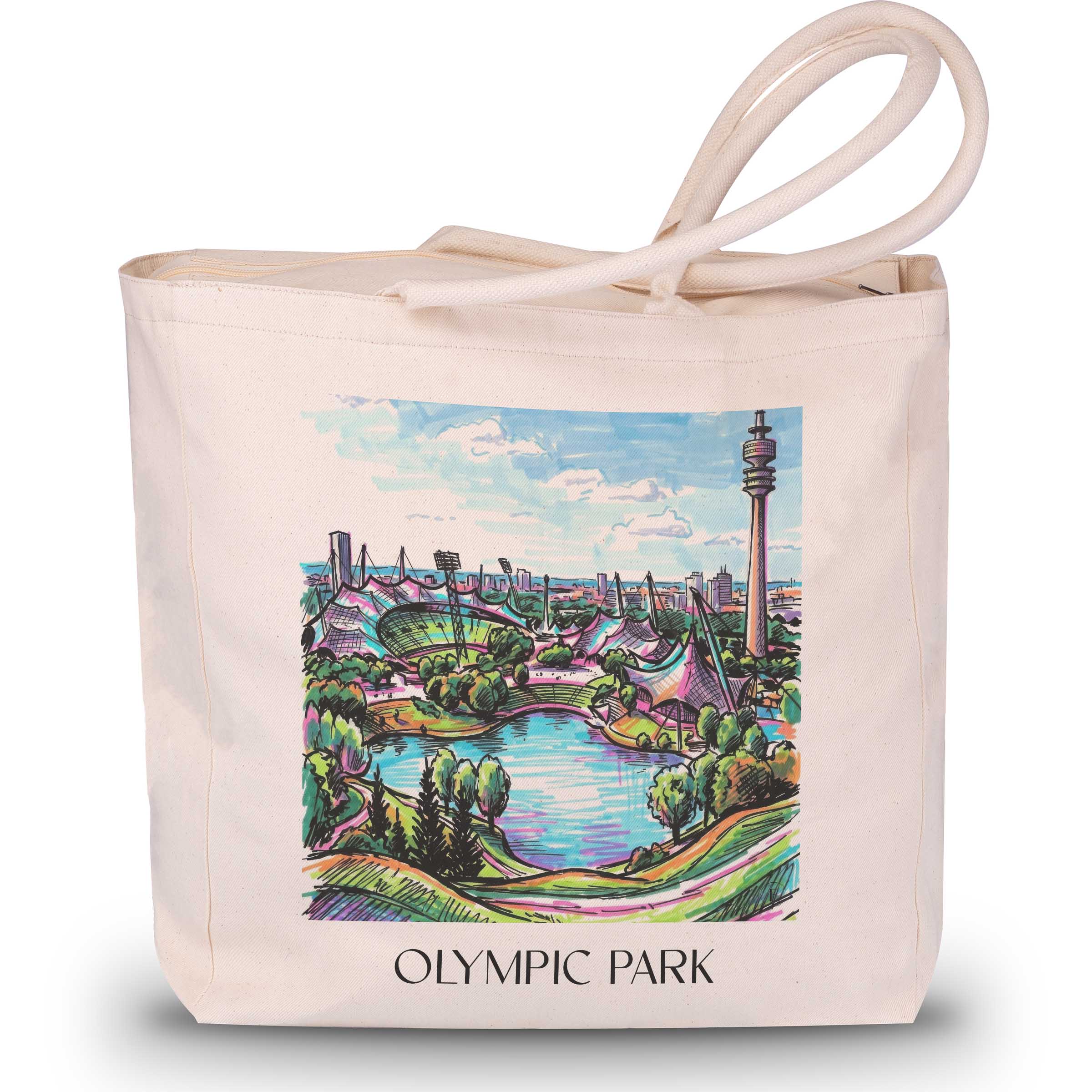 Olympiapark Shopping Tasche - München - Deutschland Tote Bag - Einkaufstasche im Tag Graffiti Stil