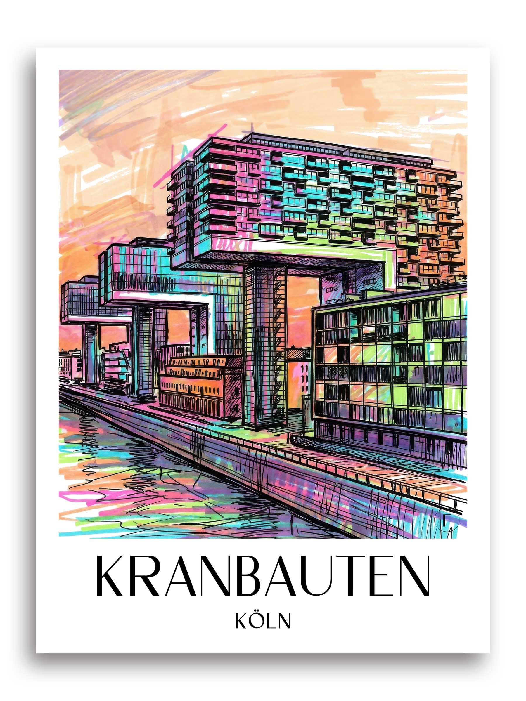 kranbauten-köln-deutschland-poster-graffiti