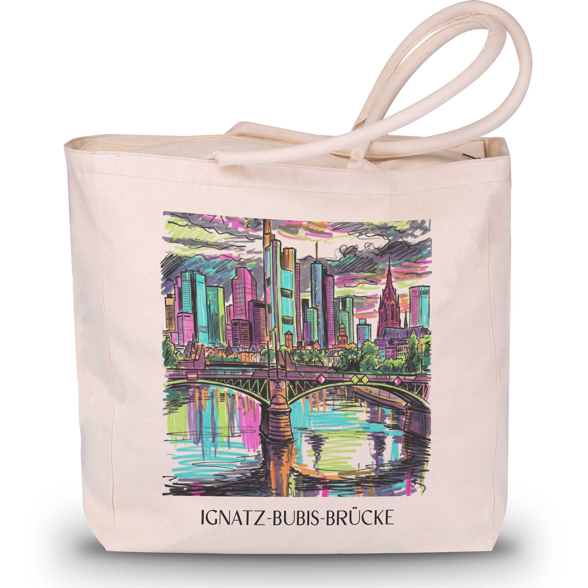 ignatz-bubis-brücke-frankfurt-deutschland-einkaufstasche-graffiti