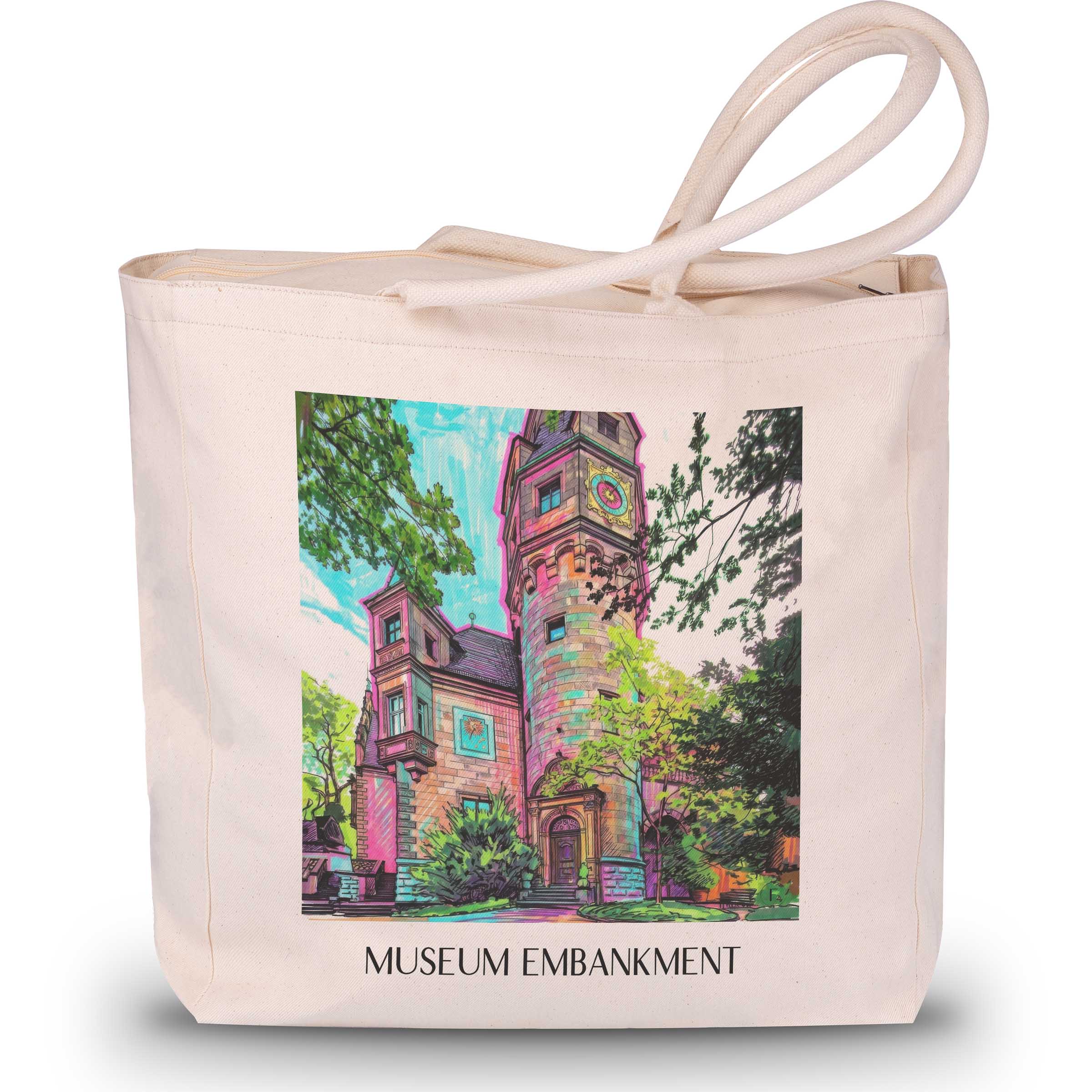 Museumsufer Shopping Tasche - Frankfurt - Deutschland Tote Bag - Einkaufstasche im Tag Graffiti Stil