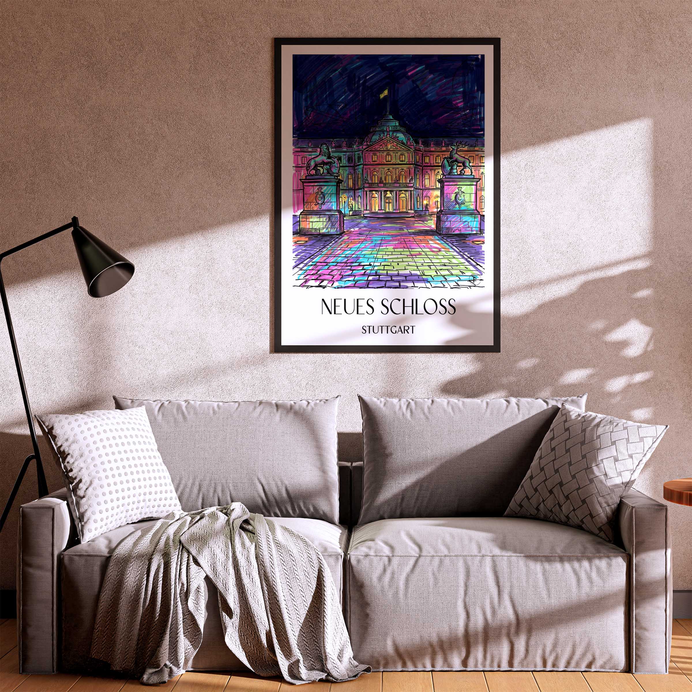 neues-schloss-stuttgart-deutschland-poster-graffiti