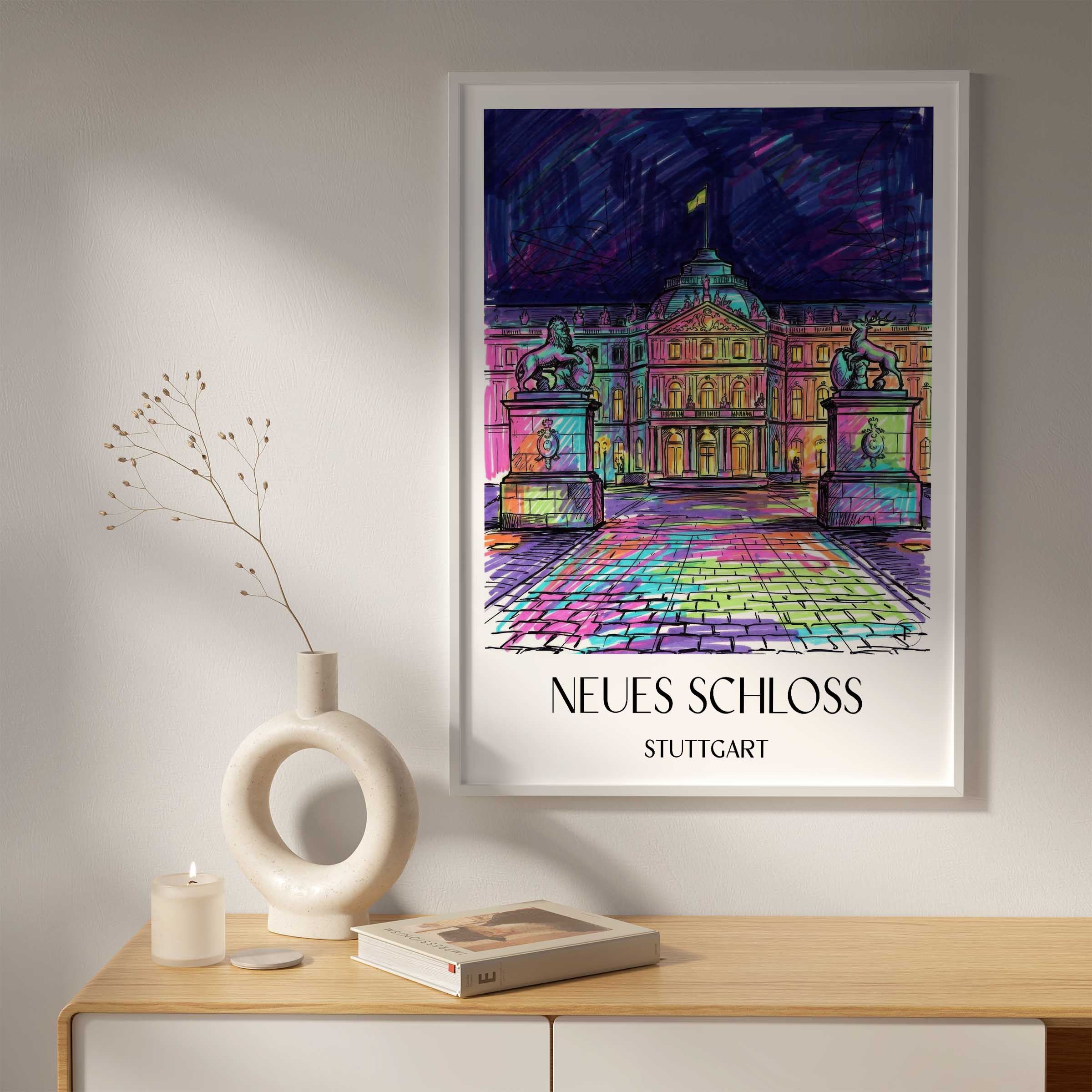 neues-schloss-stuttgart-deutschland-poster-graffiti