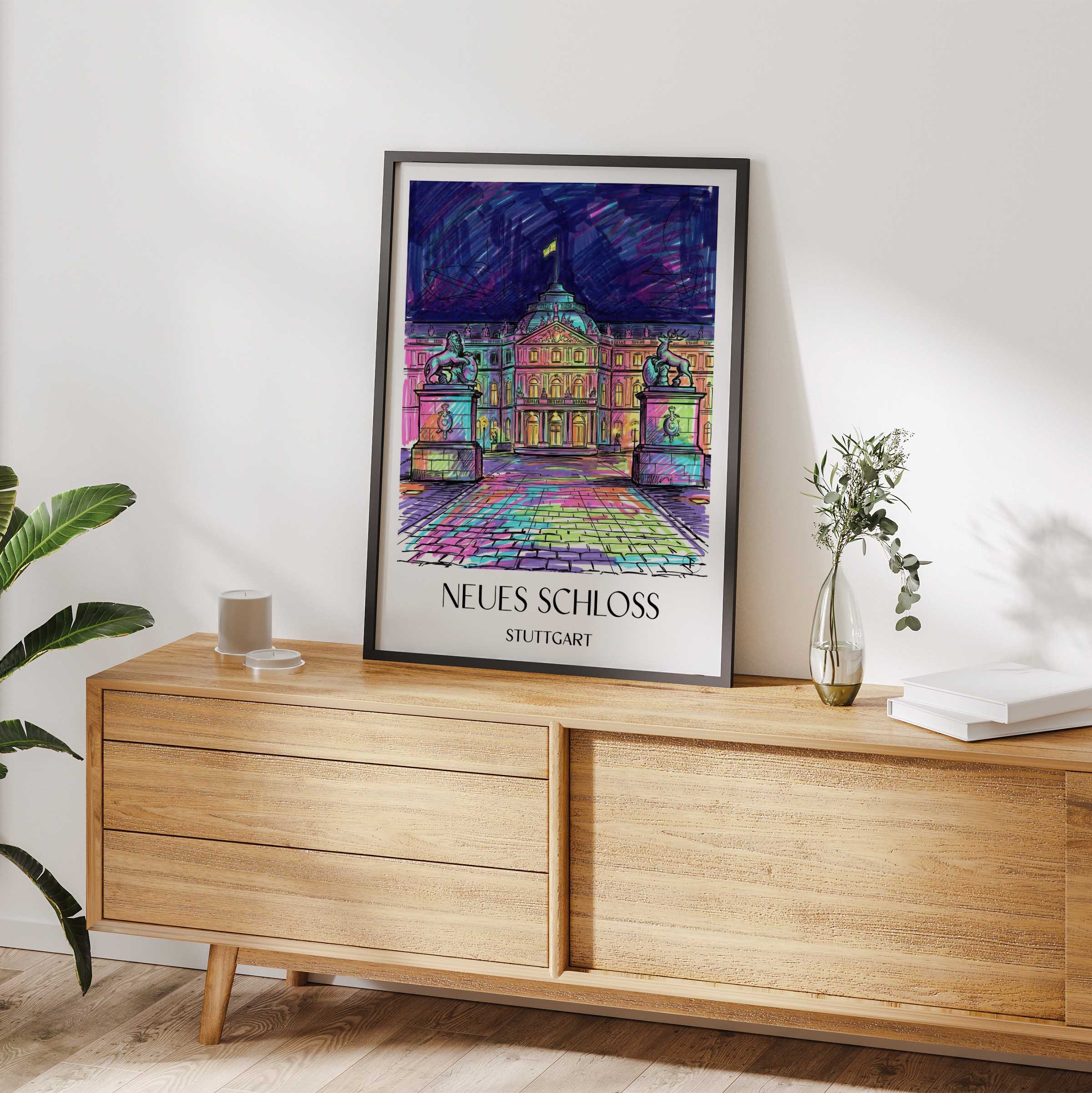 neues-schloss-stuttgart-deutschland-poster-graffiti