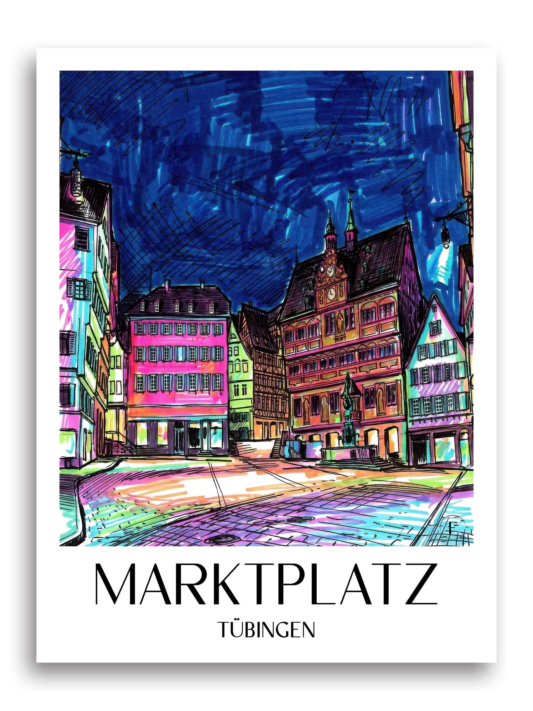 marktplatz-tübingen-deutschland-poster-graffiti