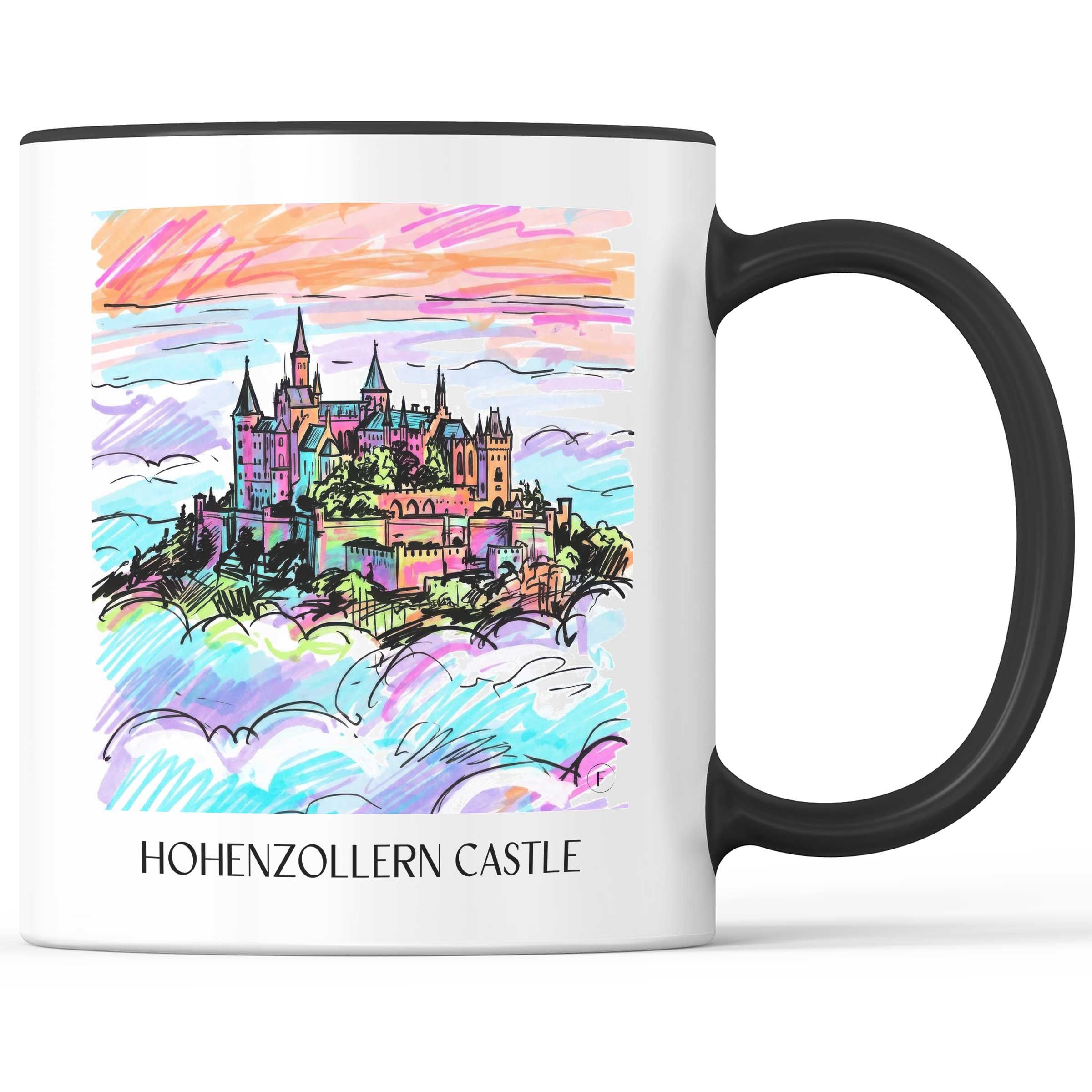 Burg Hohenzollern Kaffeebecher - Schwäbische Alb - Deutschland Becher - Kaffeetasse im Tag Graffiti Stil