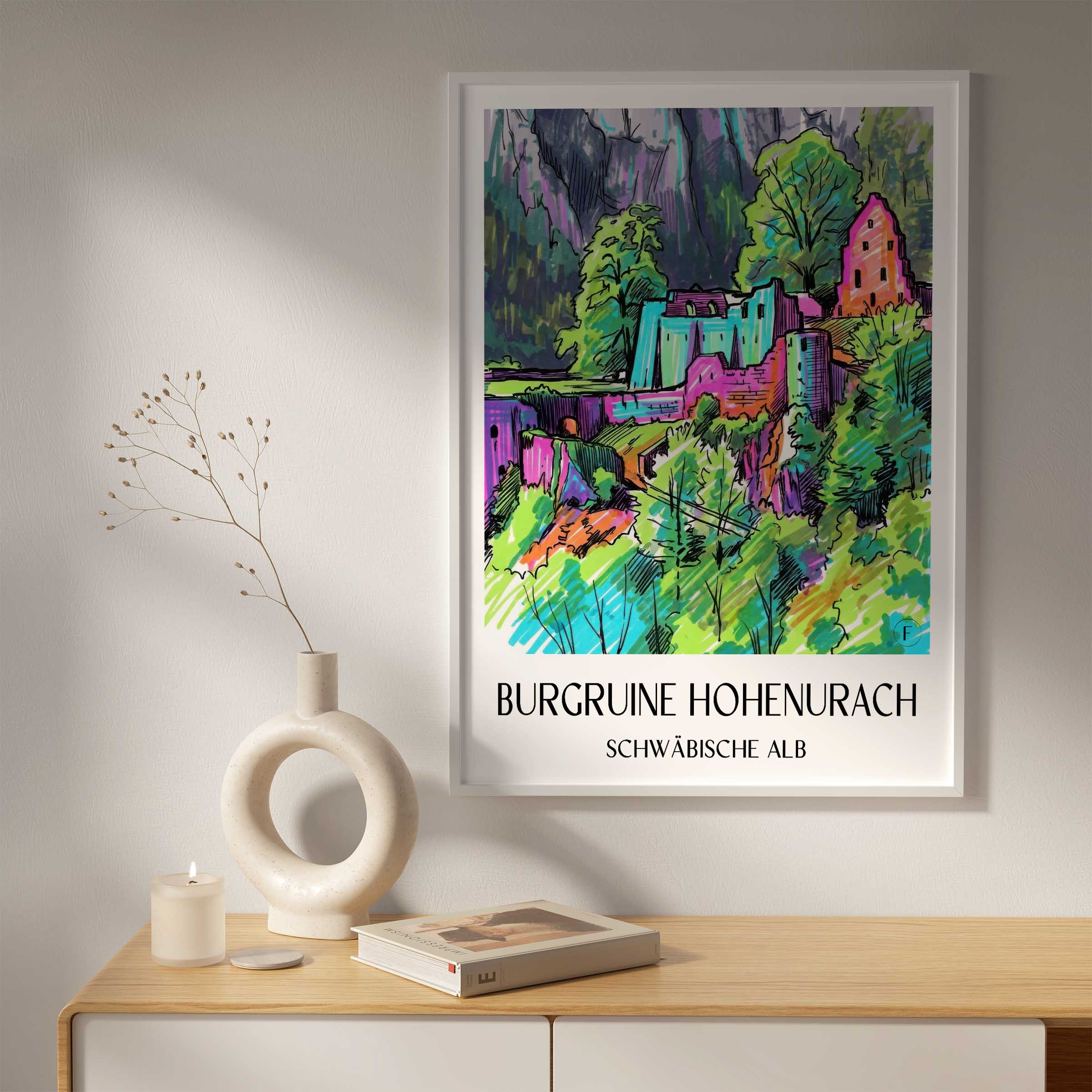 burgruine-hohenurach-schwäbische-alb-deutschland-poster-graffiti