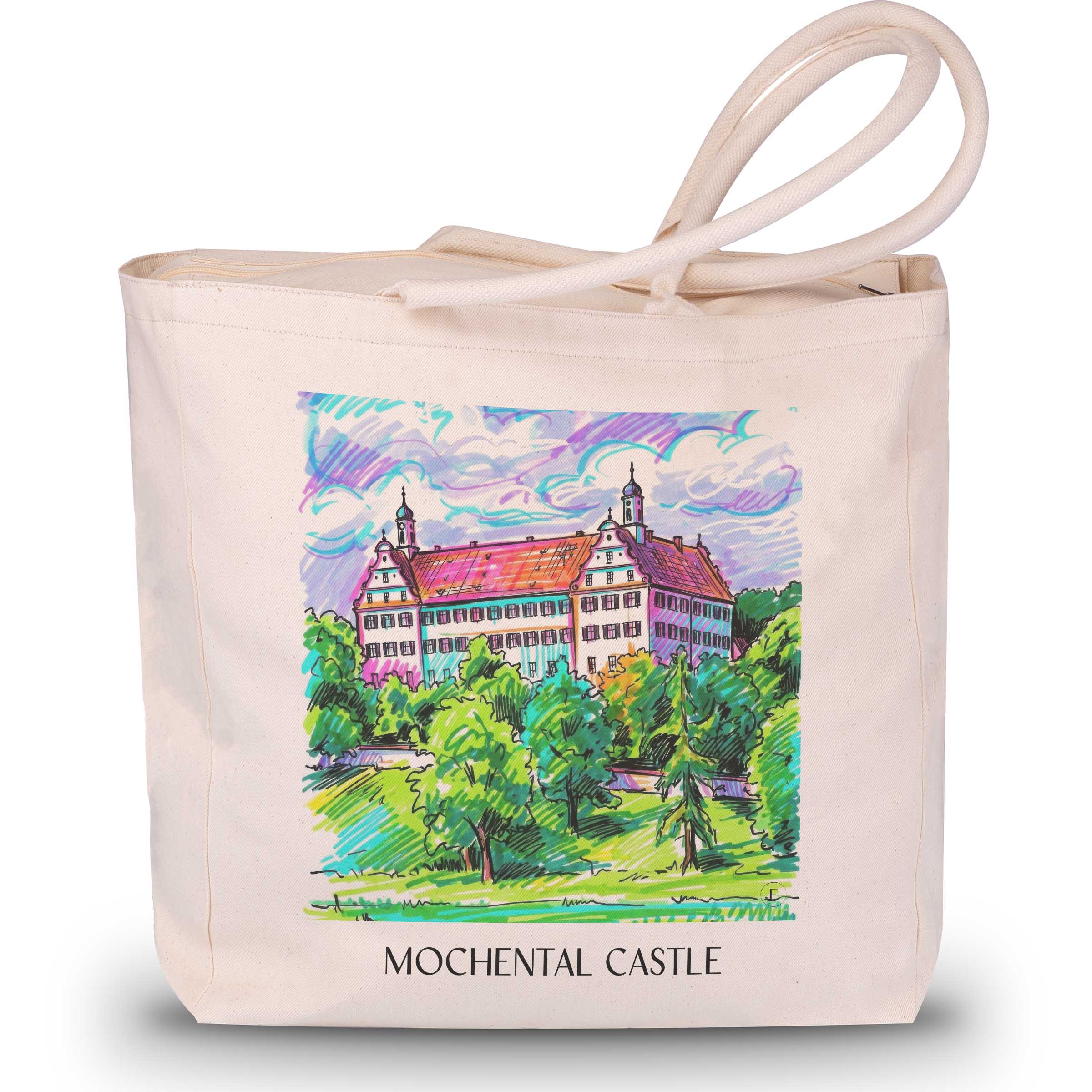 Schloss Mochental Shopping Tasche - Schwäbische Alb - Deutschland Tote Bag - Einkaufstasche im Tag Graffiti Stil