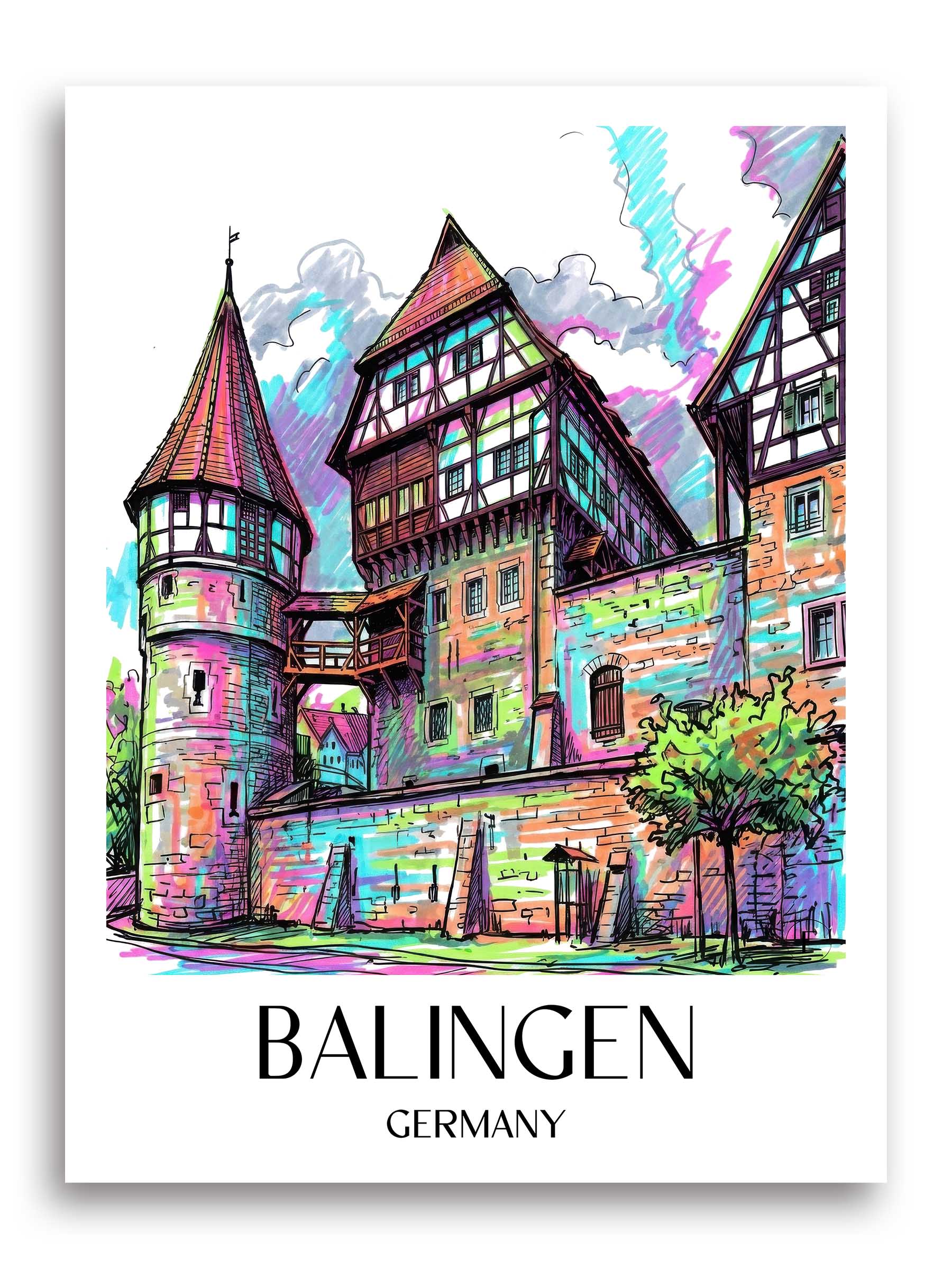 Balingen Poster - - Deutschland Kunstdruck - Tag Graffiti von A4 bis A1