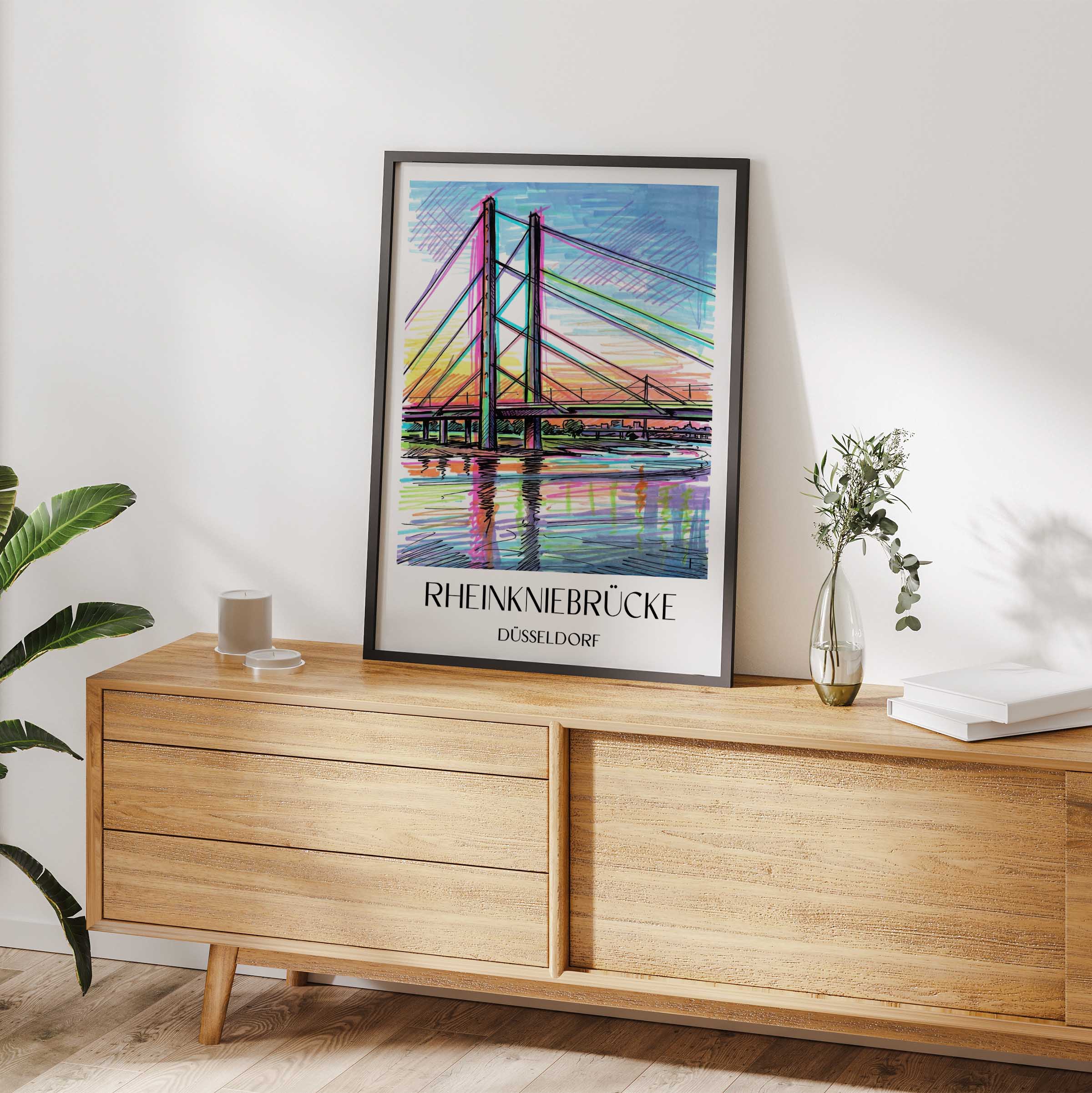 rheinkniebrücke-düsseldorf-deutschland-poster-graffiti