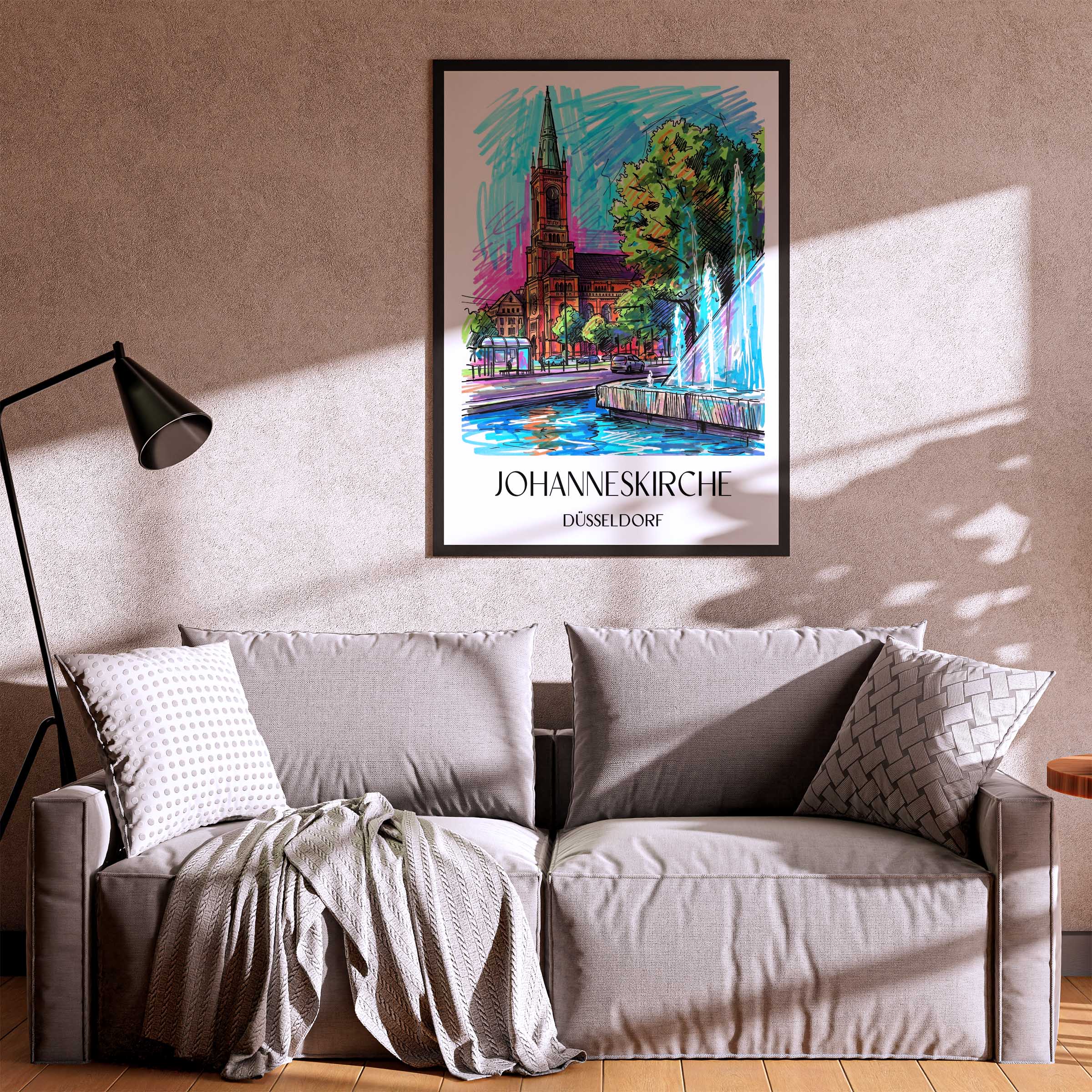 johanneskirche-düsseldorf-deutschland-poster-graffiti