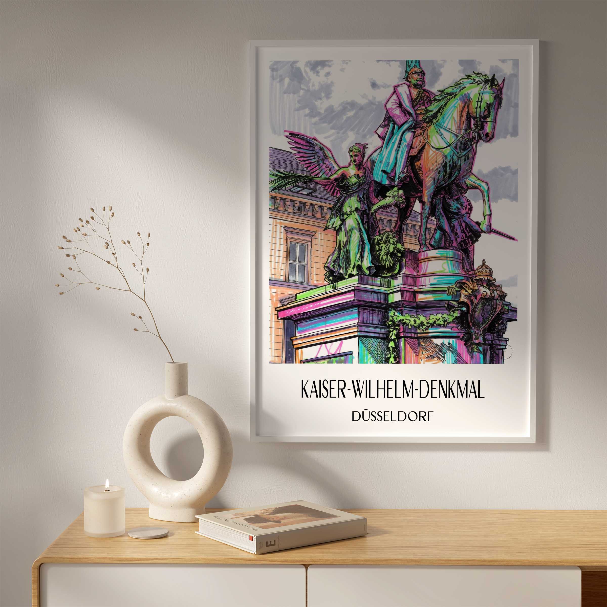 kaiser-wilhelm-denkmal-düsseldorf-deutschland-poster-graffiti