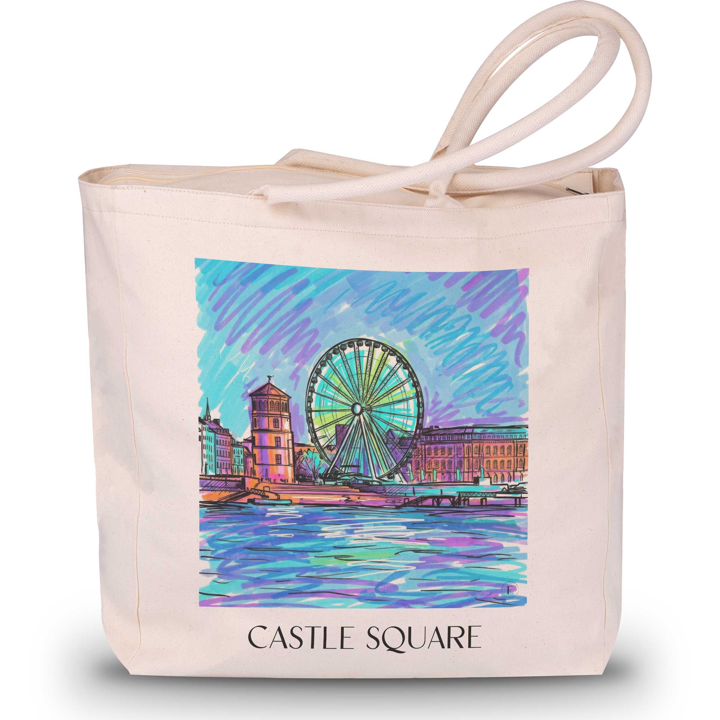 Burgplatz Shopping Tasche - Düsseldorf - Deutschland Tote Bag - Einkaufstasche im Tag Graffiti Stil