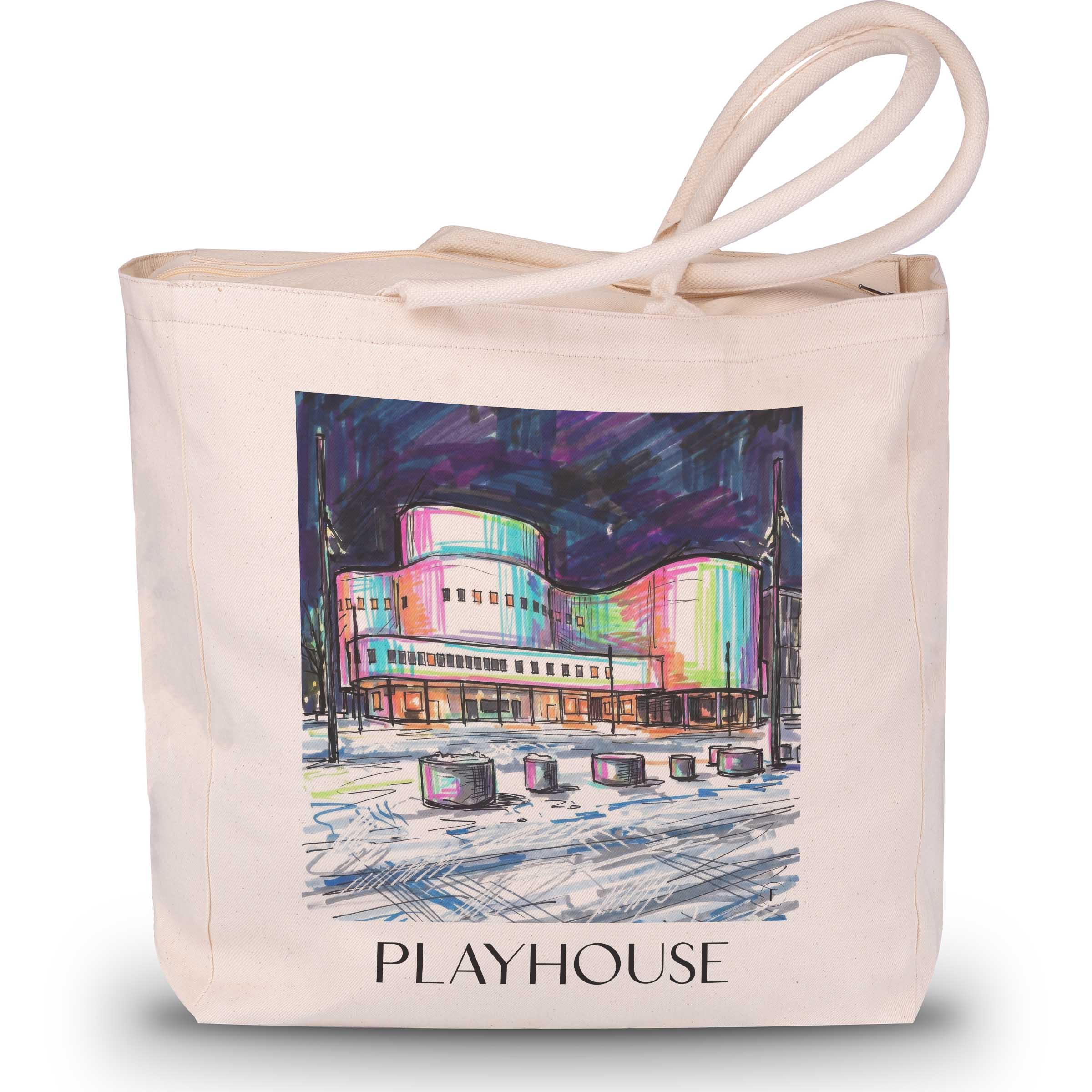 Schauspielhaus Shopping Tasche - Düsseldorf - Deutschland Tote Bag - Einkaufstasche im Tag Graffiti Stil