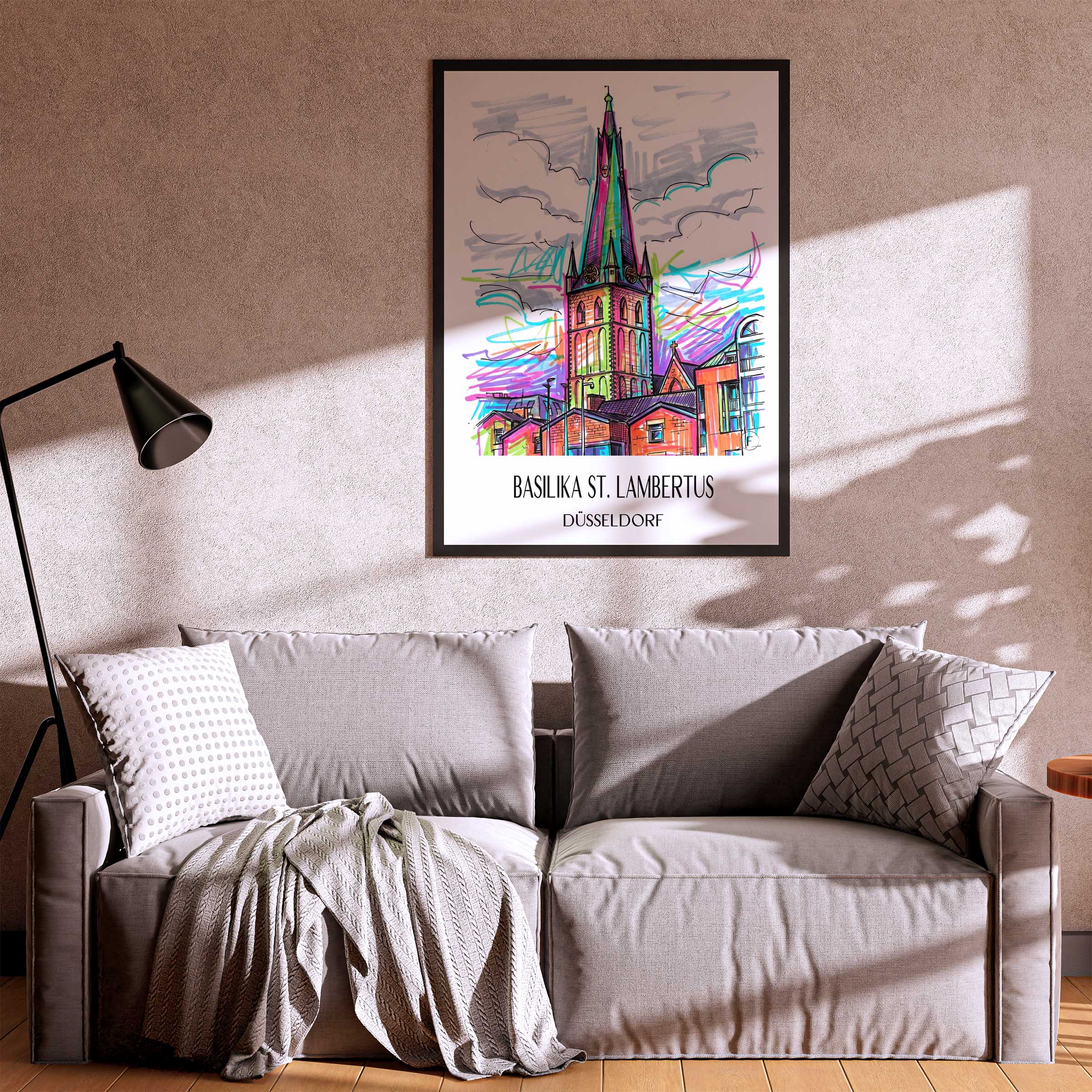 basilika-st.-lambertus-düsseldorf-deutschland-poster-graffiti