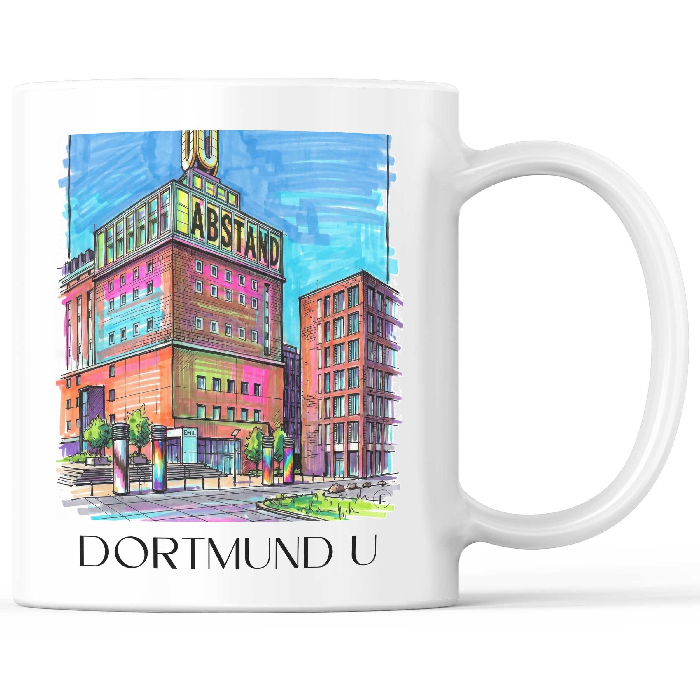 Dortmund U - Deutschland Becher - Kaffeetasse im Tag Graffiti Stil