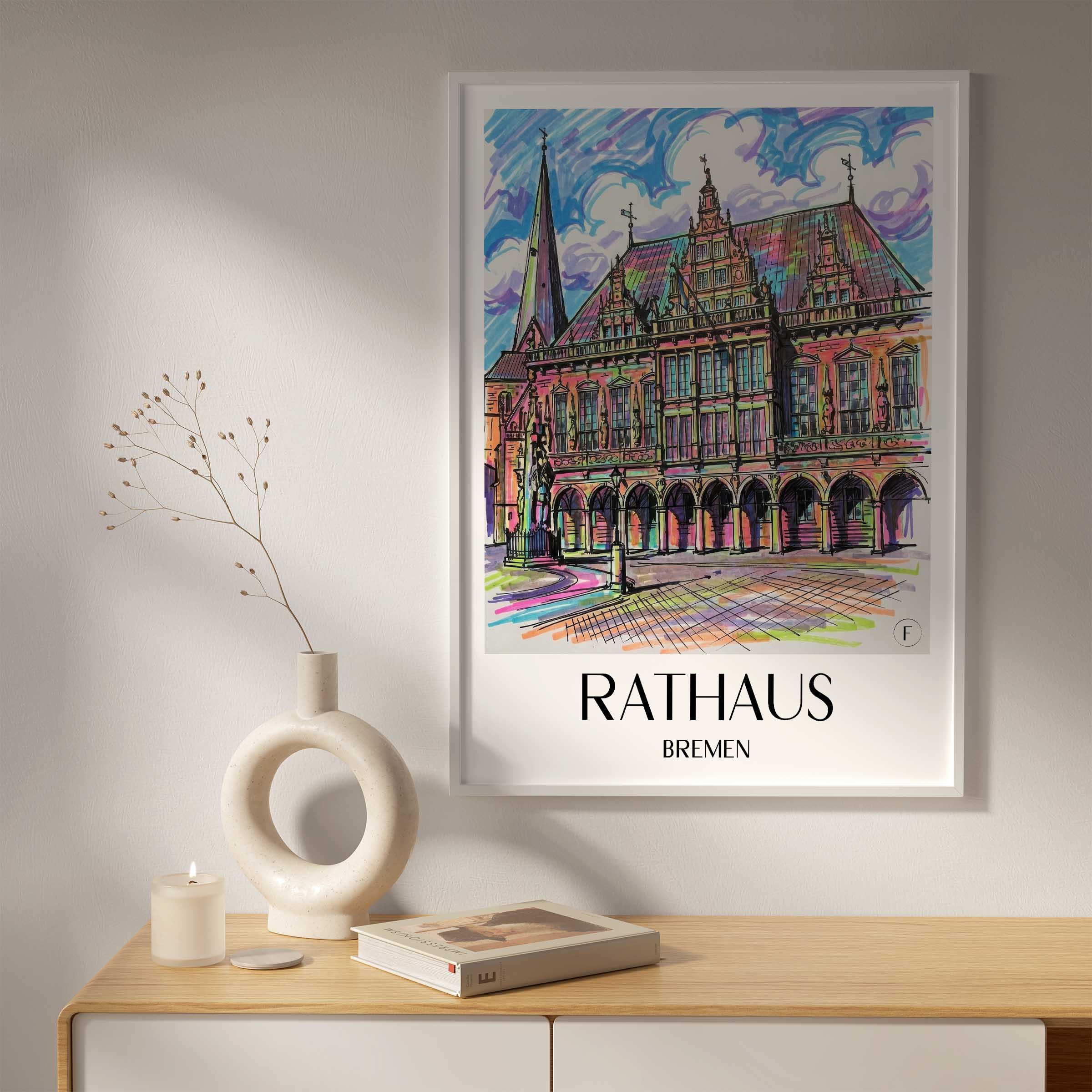 rathaus-bremen-deutschland-poster-graffiti