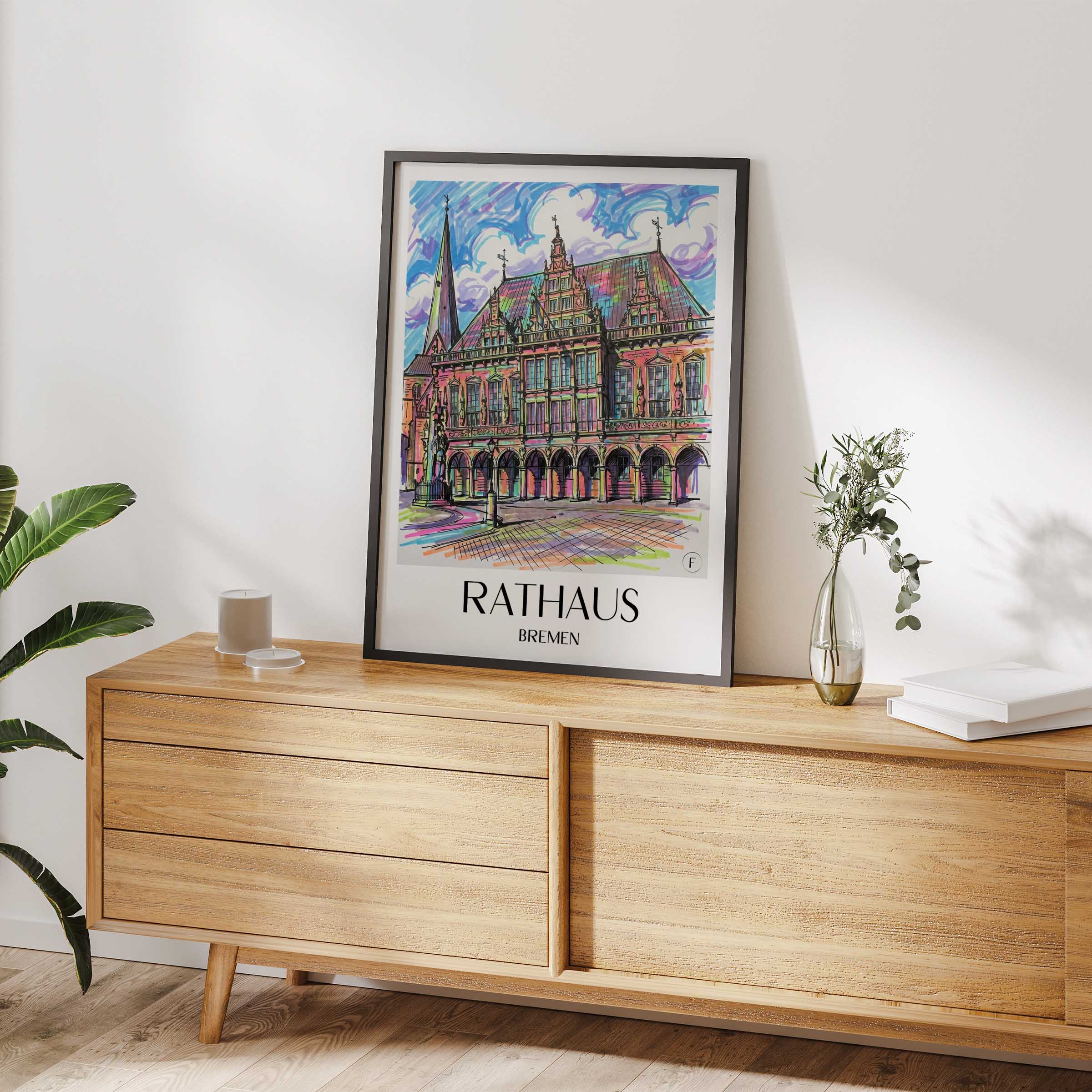 rathaus-bremen-deutschland-poster-graffiti