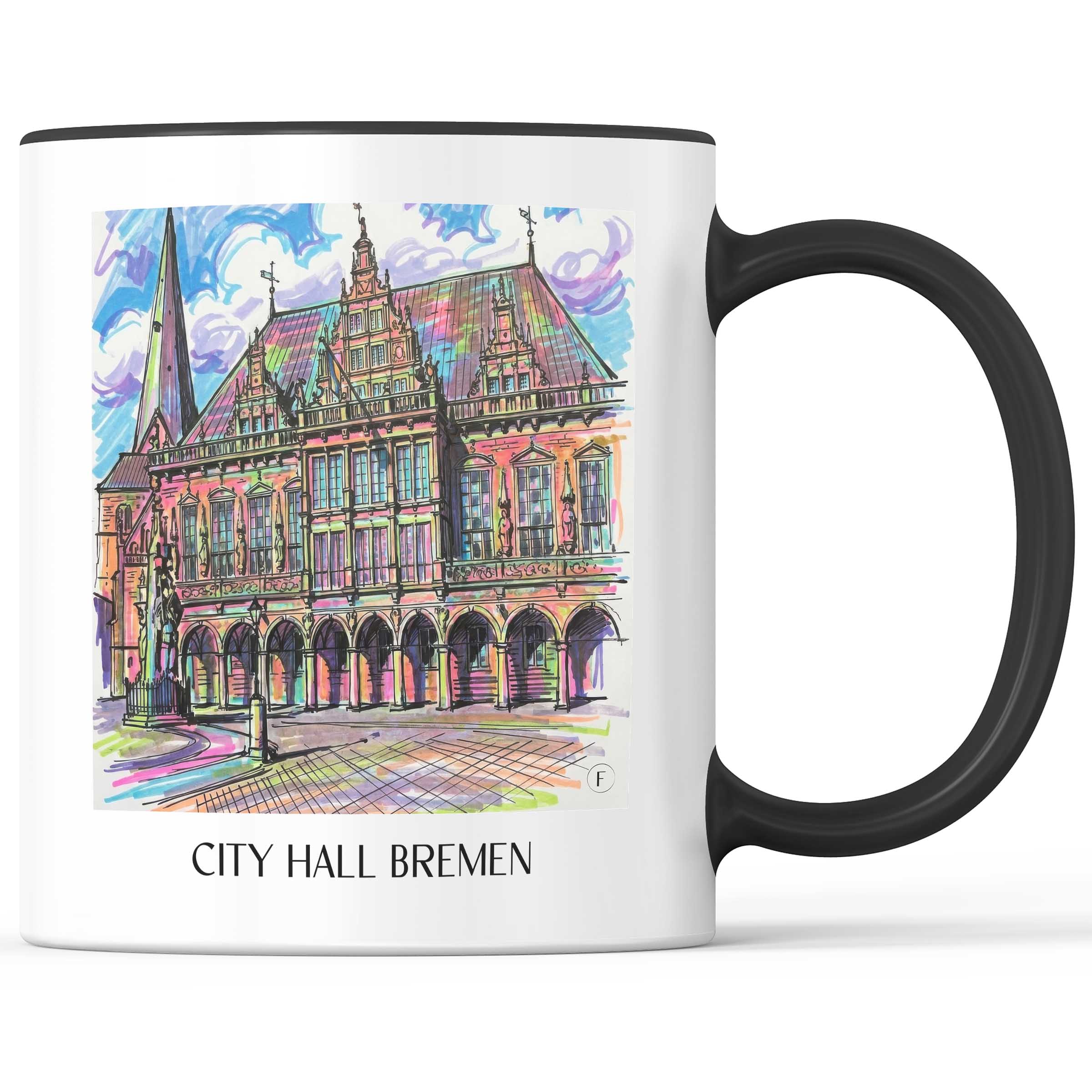 Rathaus Kaffeebecher - Bremen - Deutschland Becher - Kaffeetasse im Tag Graffiti Stil