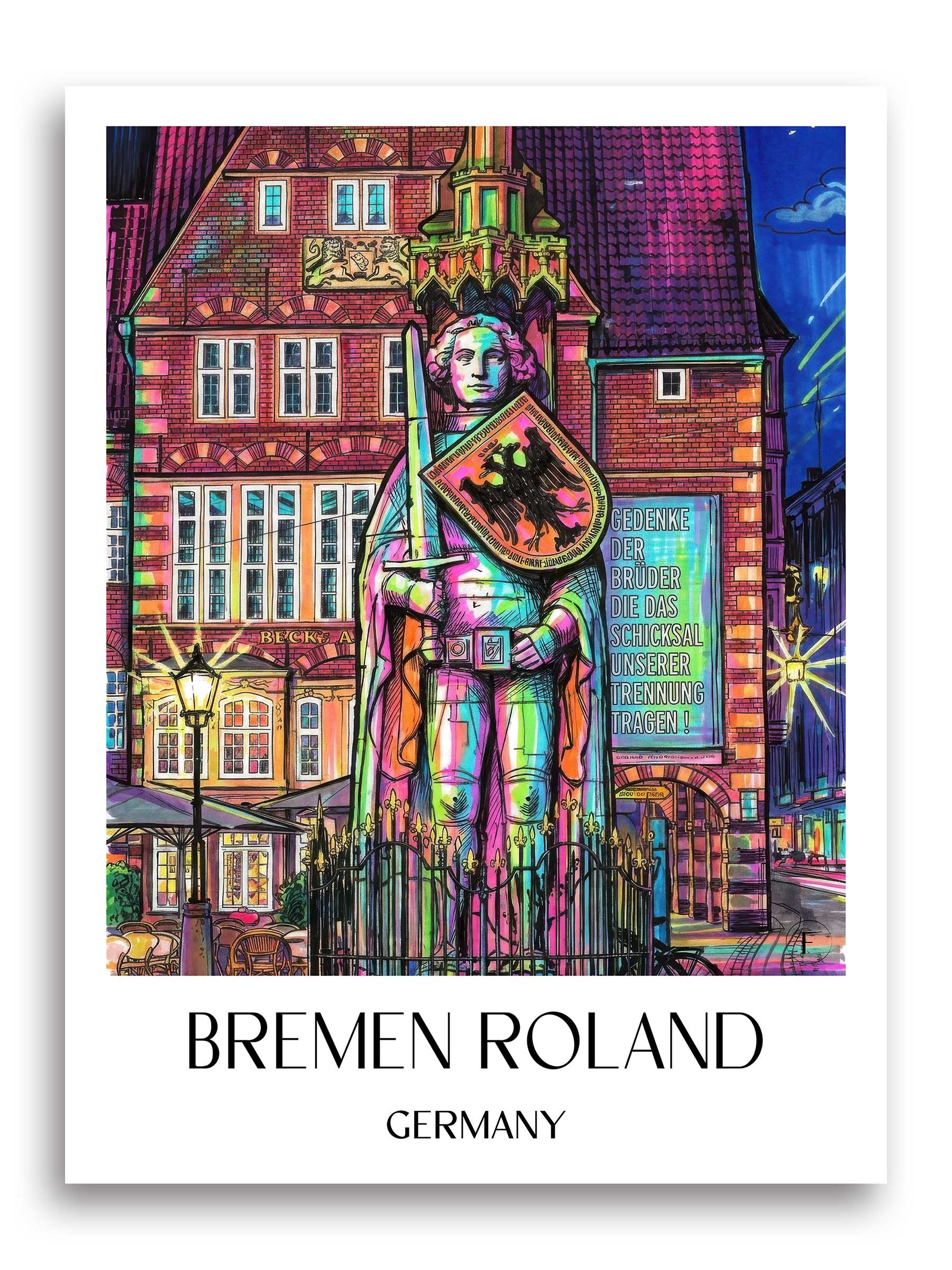 Bremer Roland Poster - - Deutschland Kunstdruck - Tag Graffiti von A4 bis A1