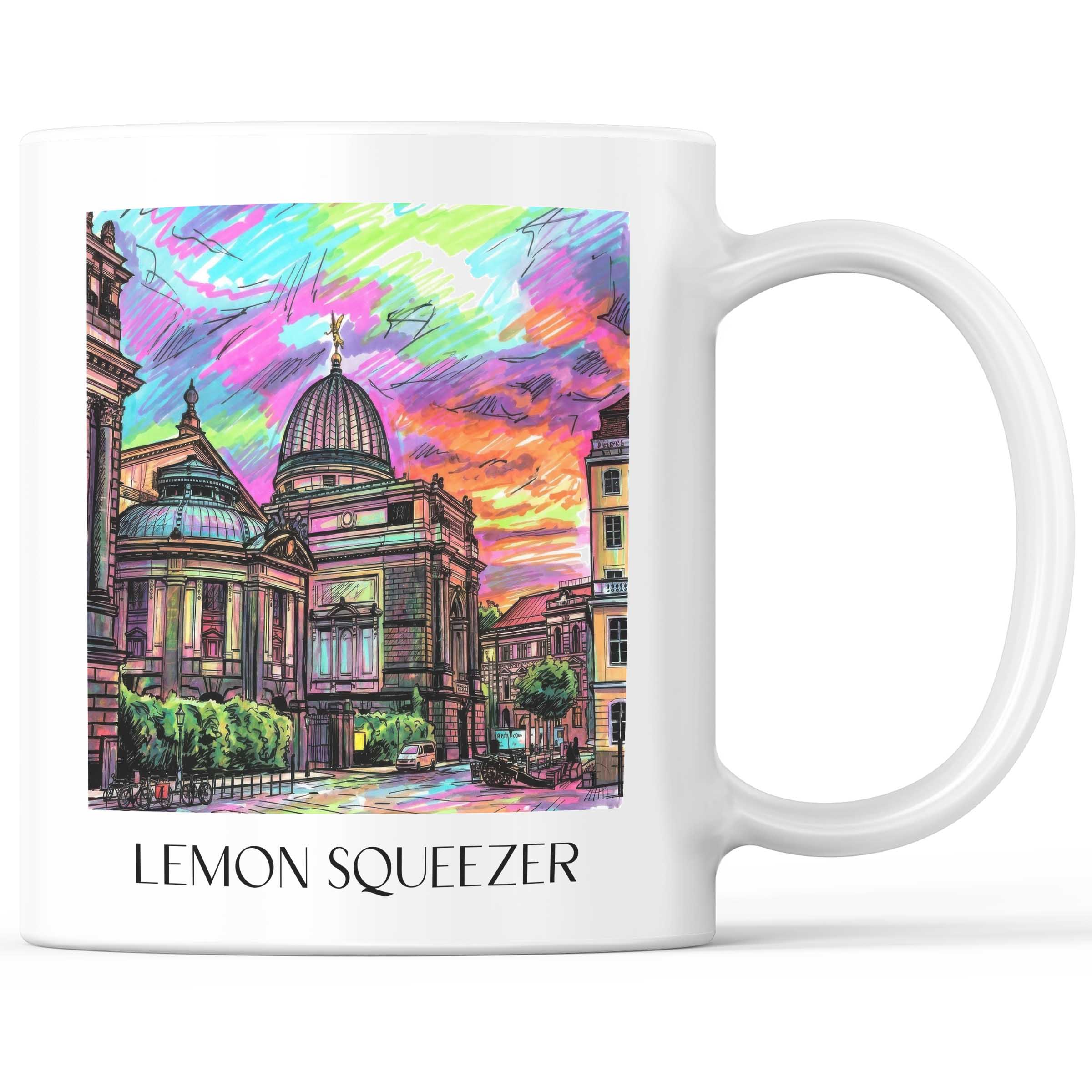 Zitronenpresse Kaffeebecher - Dresden - Deutschland Becher - Kaffeetasse im Tag Graffiti Stil