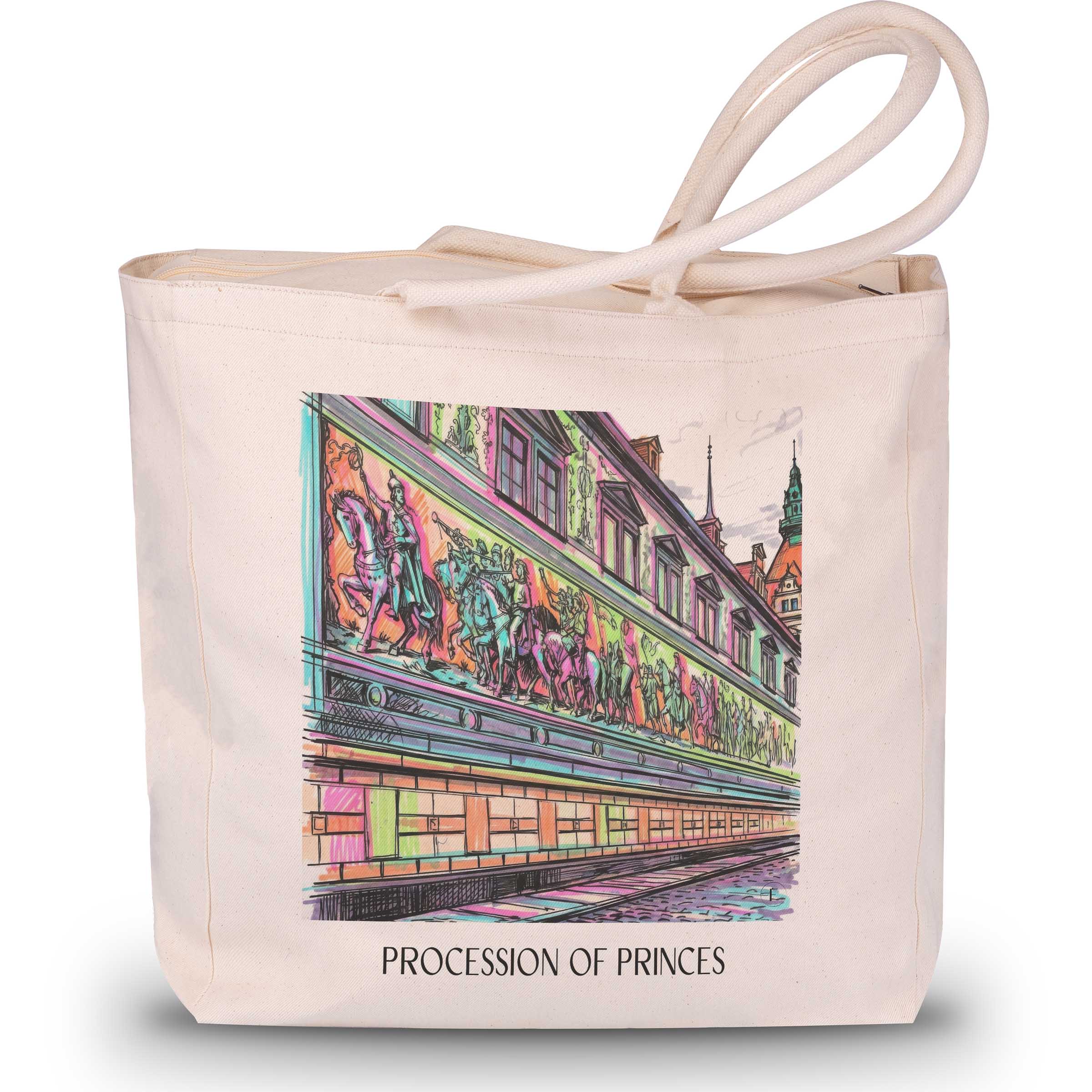 Fürstenzug Shopping Tasche - Dresden - Deutschland Tote Bag - Einkaufstasche im Tag Graffiti Stil