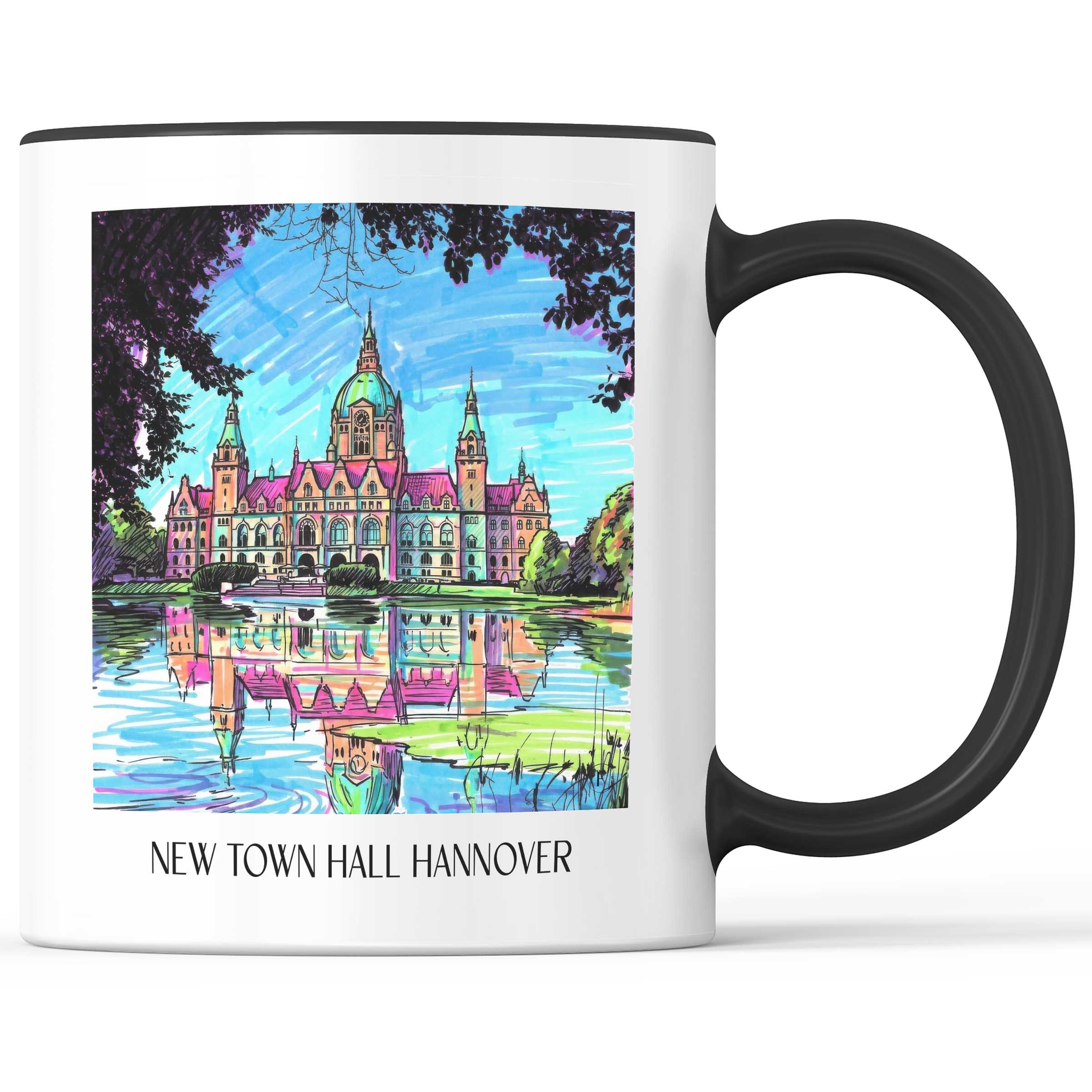 Neues Rathaus Kaffeebecher - Hannover - Deutschland Becher - Kaffeetasse im Tag Graffiti Stil